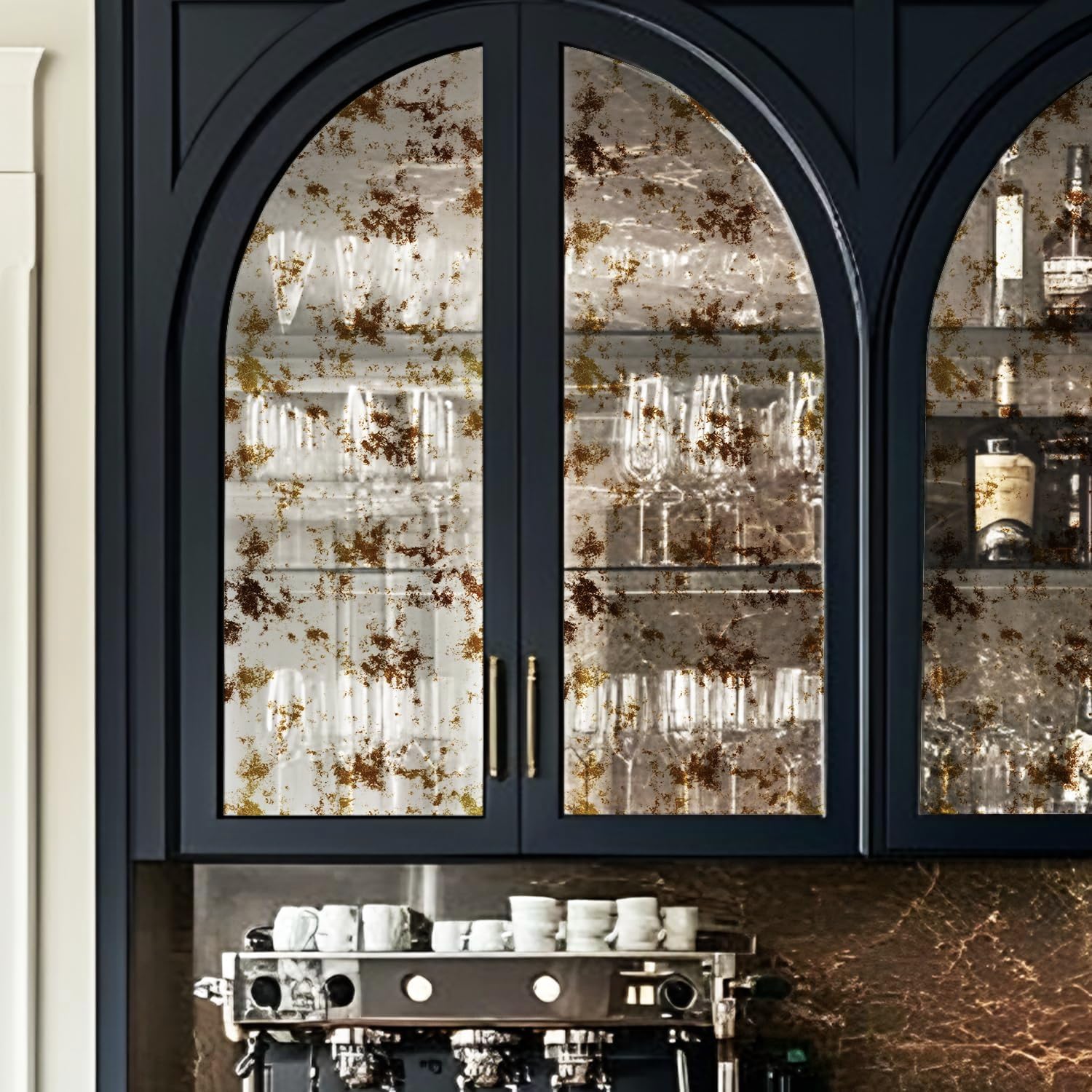 ChicSkin Window Film Faux Antique Aged Gold Mist Mirror Texture 30x100cm
