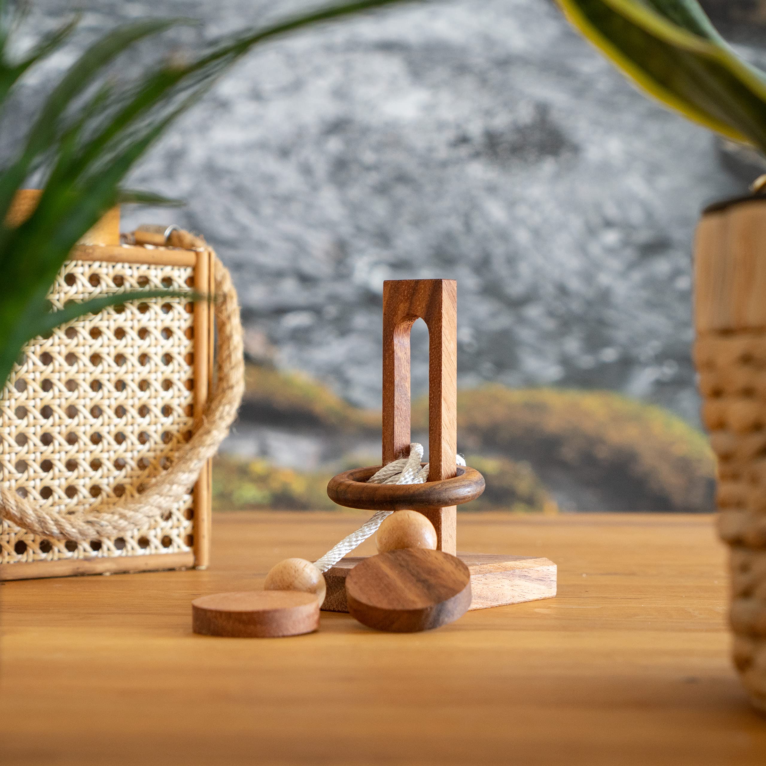 LOGOPLAY Puzzles di Corde, Gioco di Pensiero, Indovinelli, Pazienza, Logica in Legno
