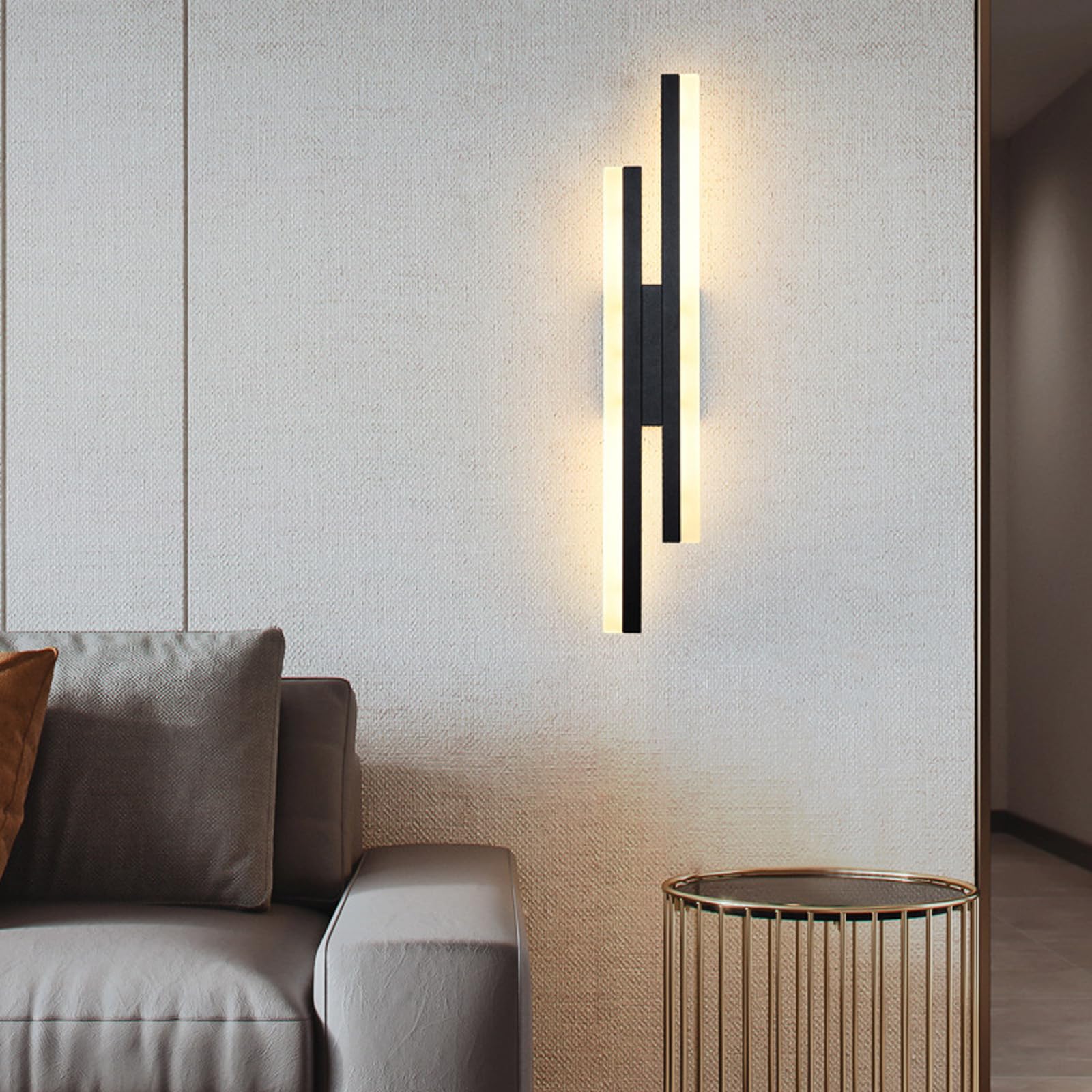 Applique da Parete Interno LED Lampada da Parete con Telecomando Dimmerabile Lampada a Muro USB Batteria Ricaricabile per Camera da Letto Soggiorno Corridoio (Nero)