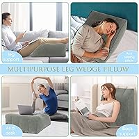 Vista 7 de Almohada de elevación de piernas inflable, almohada de descanso para piernas, almohada de cuña para poscirugía, almohadas de cuña elevada