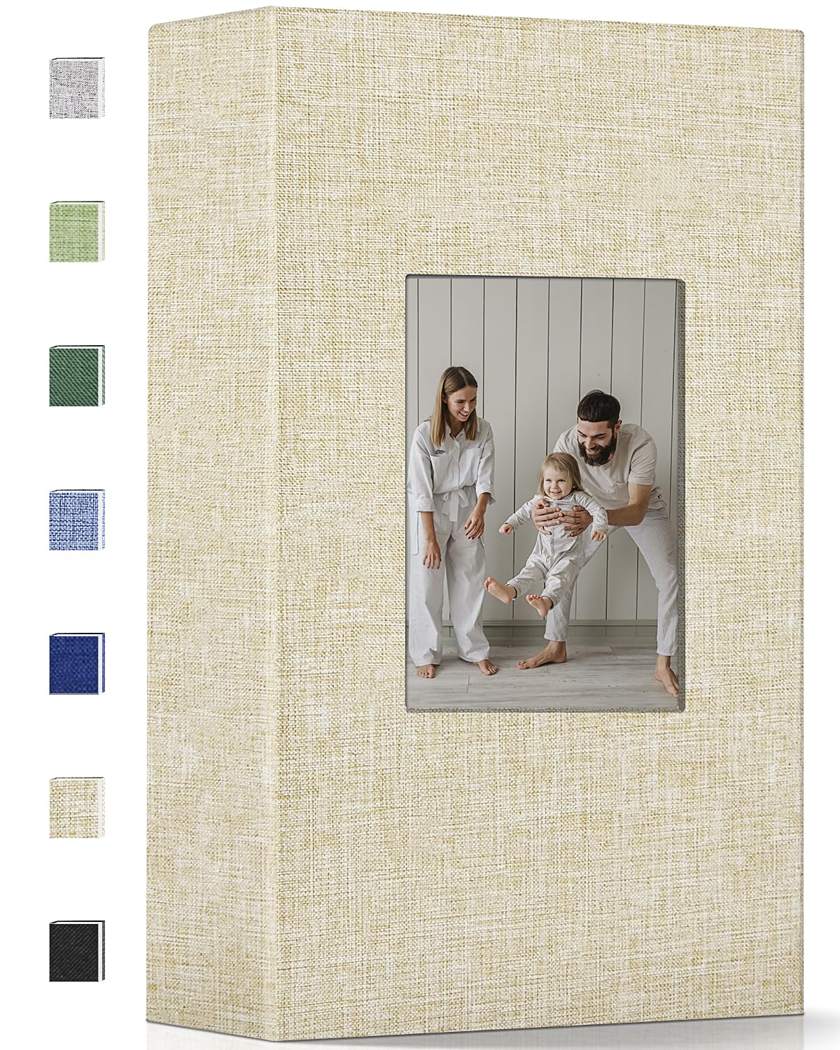 popotop Photo Album 4x6-300 Photos Linen Cover Photo Books with 300 Horizontal Pockets,Slip-in Picture Albums for Family Wedding Anniversary Baby Vacation Pictures