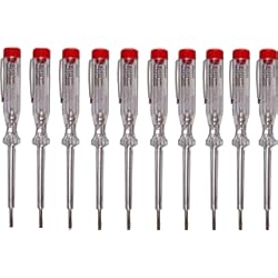 Detector Corriente H + H Werkzeug Comprobador estándar 45200 10 x 45200 comprobador de voltaje/comprobador de fases hasta 250 V GS probado según VDE 0680, fabricado en Alemania, transparente/rojo, 140 mm