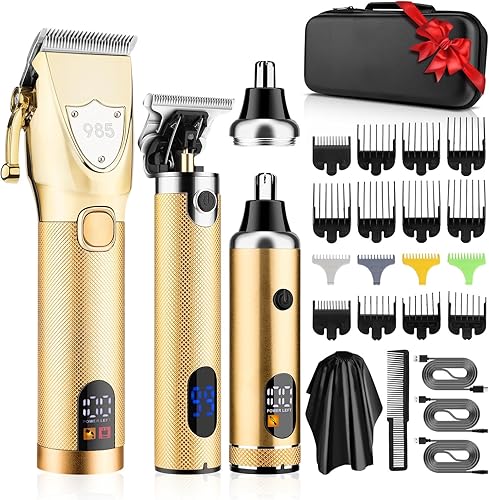 Miniatura 8 de RESUXI Professional Hair Clippers for Men T-Blade Trimmer Electric Shavers Razor Set,Cordless Beard Trimmer for Men Barber Clippers for Hair Cutting
