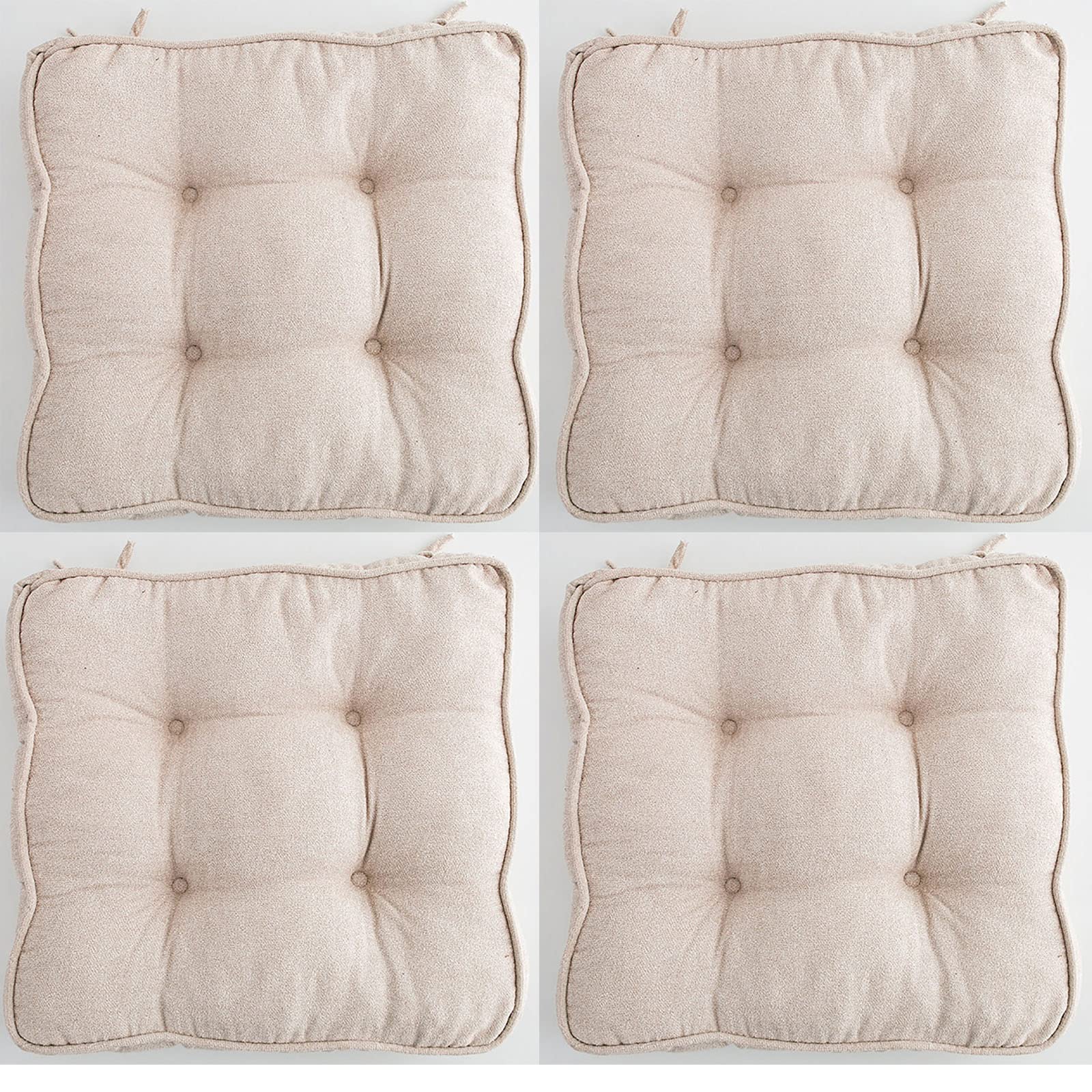 Cojines para sillas de comedor de franela gruesa de 45x45 cm en pack de 4