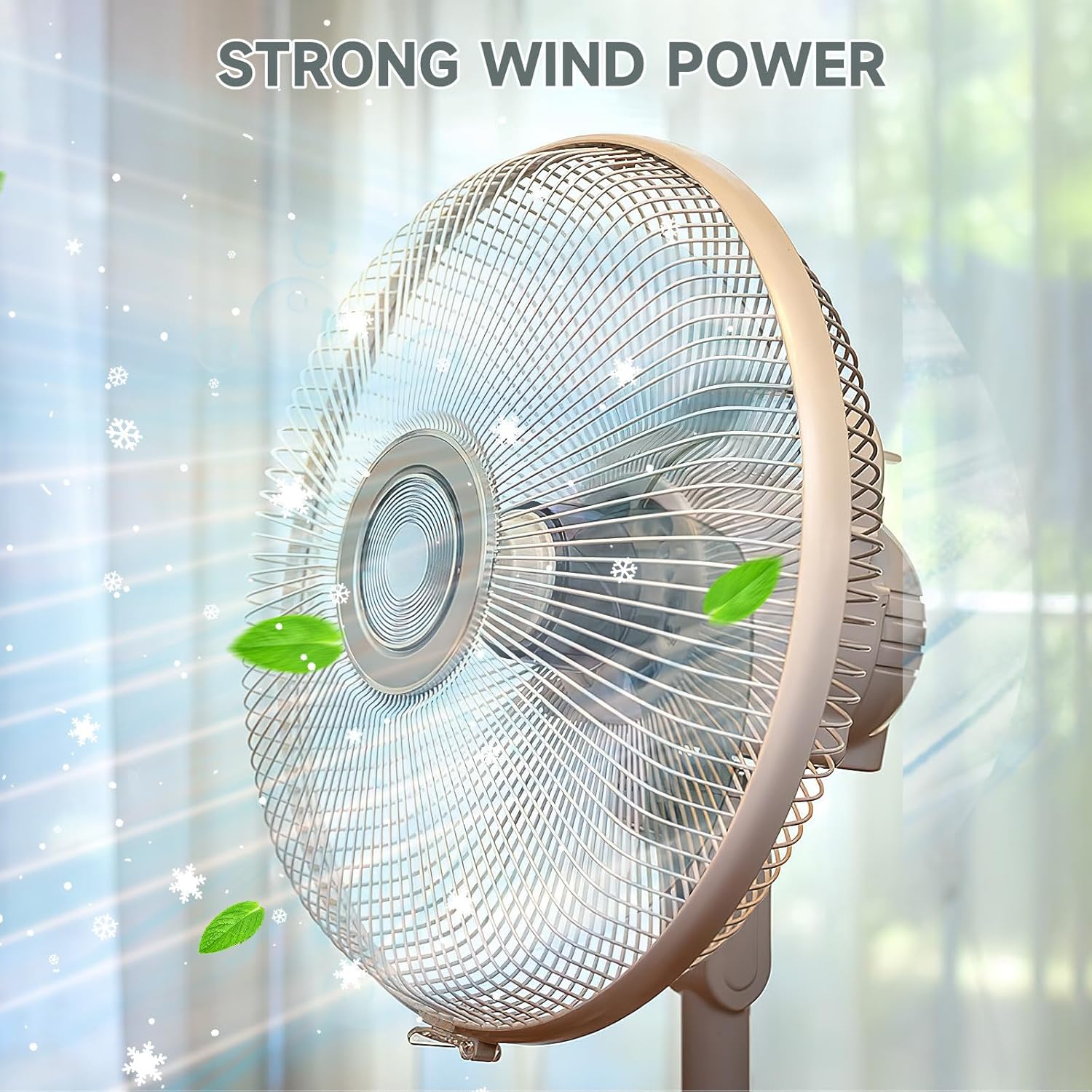 Ipetboom Fan Blades Replacement - 14 Inch Plastic Standing Fan Blade 3 Leaves with Nut Cover - Universal Fanner Leaves for Household Table Standing Pedestal Fanners Easy to Install