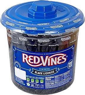 RedVines Licorice Twists, Black Licorice Flavor, 3.5 Pound Resealable Tu...