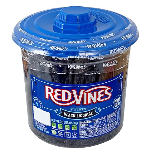 Miniatura 1 de RedVines Giros de regaliz, sabor a regaliz negro, tubo resellable de 3.5 libras, caramelo suave y masticable