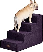 Vista 28 de EHEYCIGA Escaleras para perros pequeños de 16.5" de altura, escalones de 3 peldaños extra anchos para perros para sofá y silla, escalones