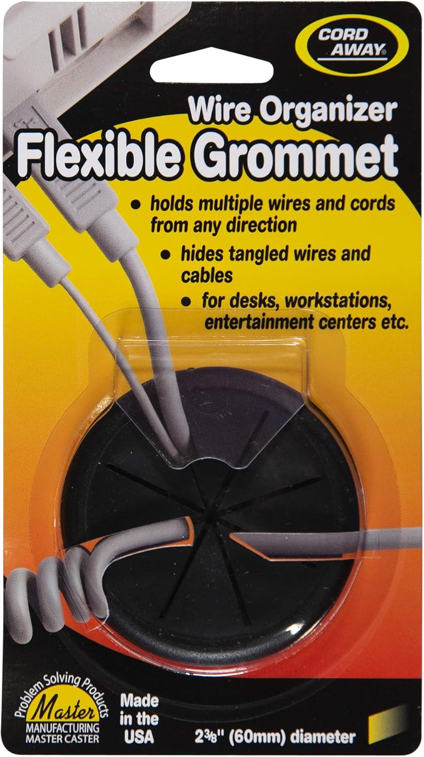 Cord Away Flexible Organizer Grommet for Wires/Cords, 2 3/8Inch