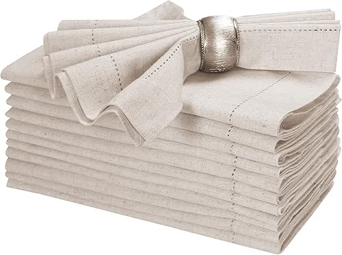 Bedding Craft Linen Flax Cotton Cloth Dinner Napkins Set of
