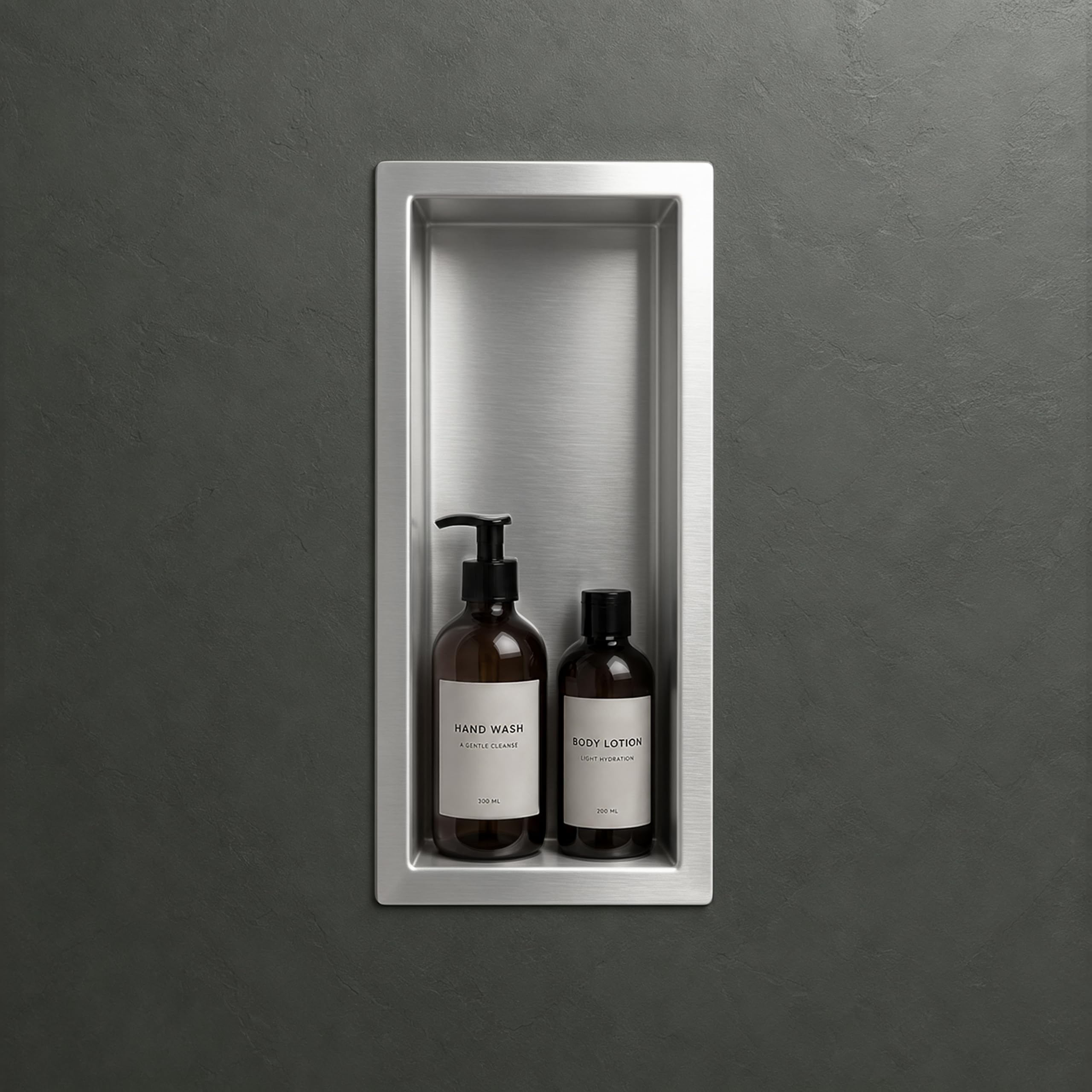Mai & Mai Duschnische Bad aus Edelstahl Silber 15cm x 30cm x 8,3 cm | Wandnische Dusche Duschregal befliesbar, einfache Montage im Bad, Vertikal oder horizontal installierbar, MBK01