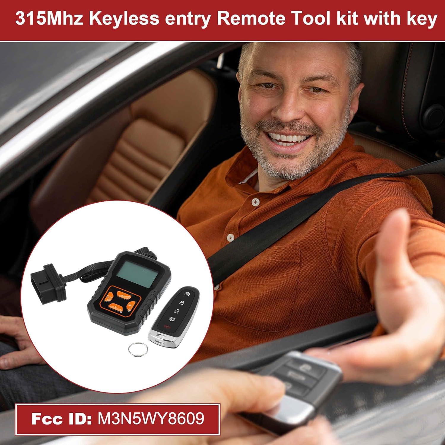 ACROPIX M3N5WY8609 Keyless Entry Remote Key Fob for Ford Edge Explorer 11-15 for Ford Flex Taurus 13-19 for Lincoln MKT MKS 315MHz Replacement Car Control Key Kit DIY Tool 5 Buttons Black