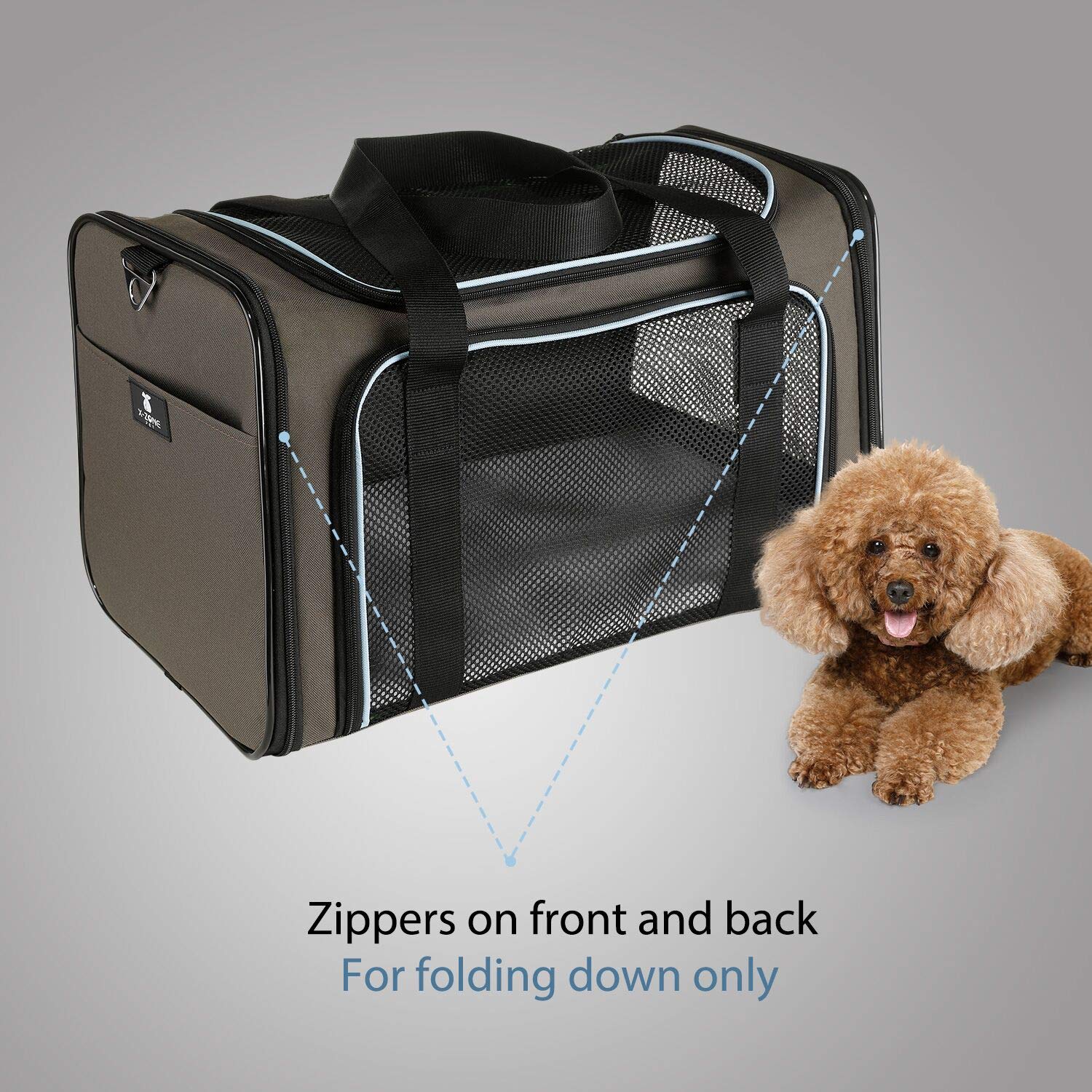 XZONE PET Dogs Carrier Cats Carrier Airline Approved Pet Carriers,Soft