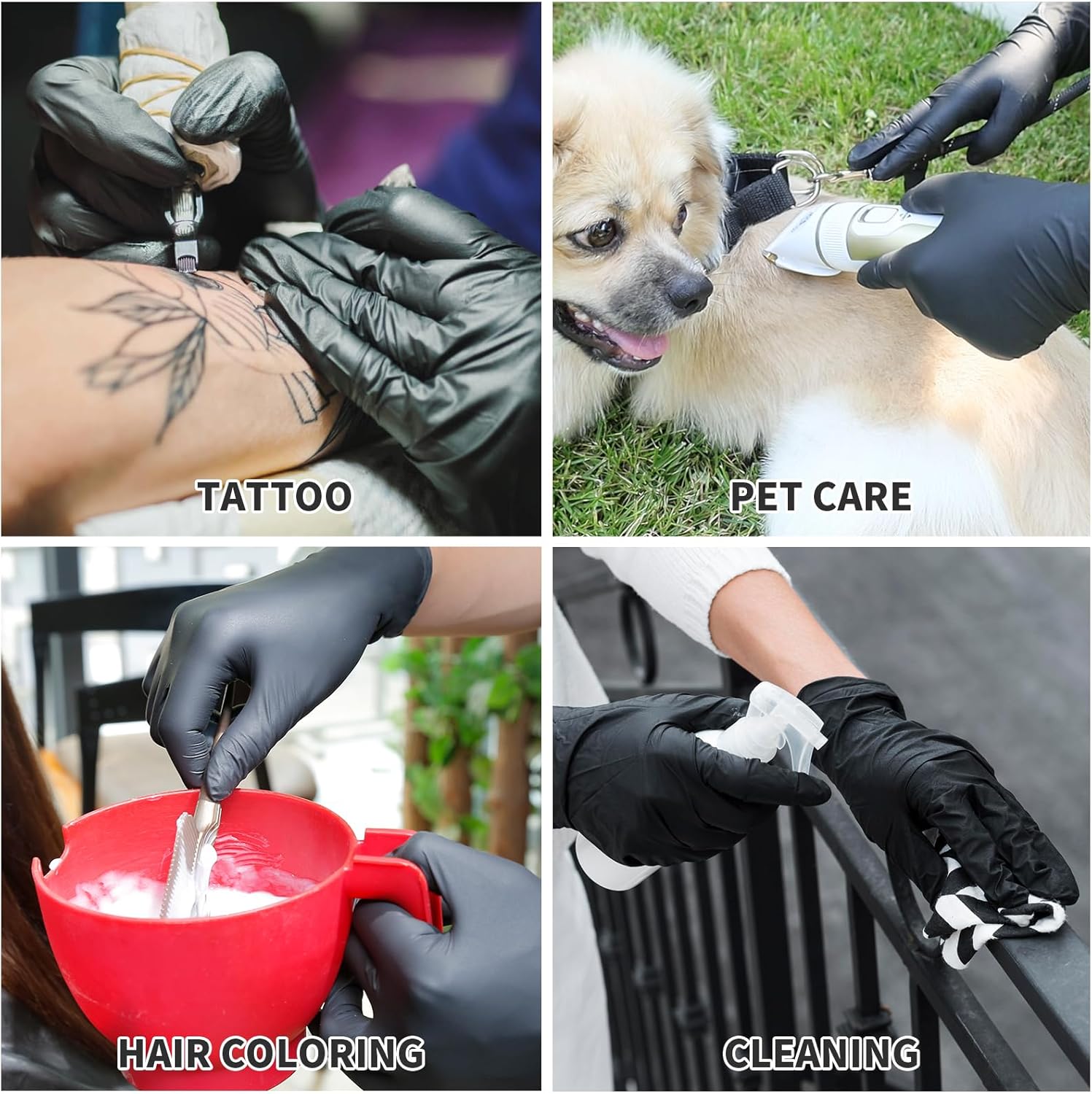 FINITEX - Black Nitrile Disposable Gloves, Exam Gloves, Powder-free, Latex-free, 3mil, Case of 10 Boxes - Image 5