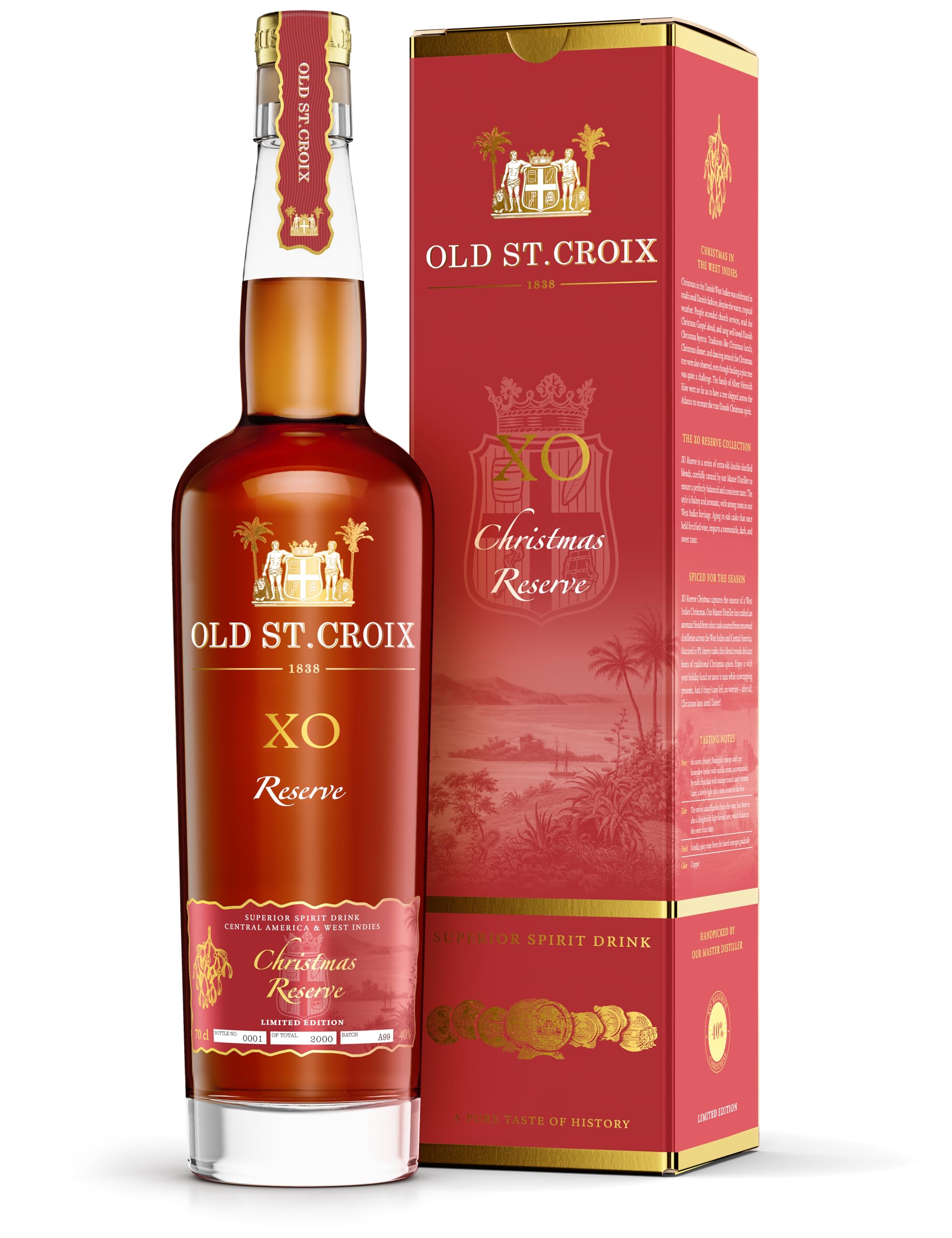 Old St. Croix | XO Reserve Christmas Edition | Premium Spirituose auf Rumbasis | Lieblich, Würzig | 700 ml | 40% Vol.