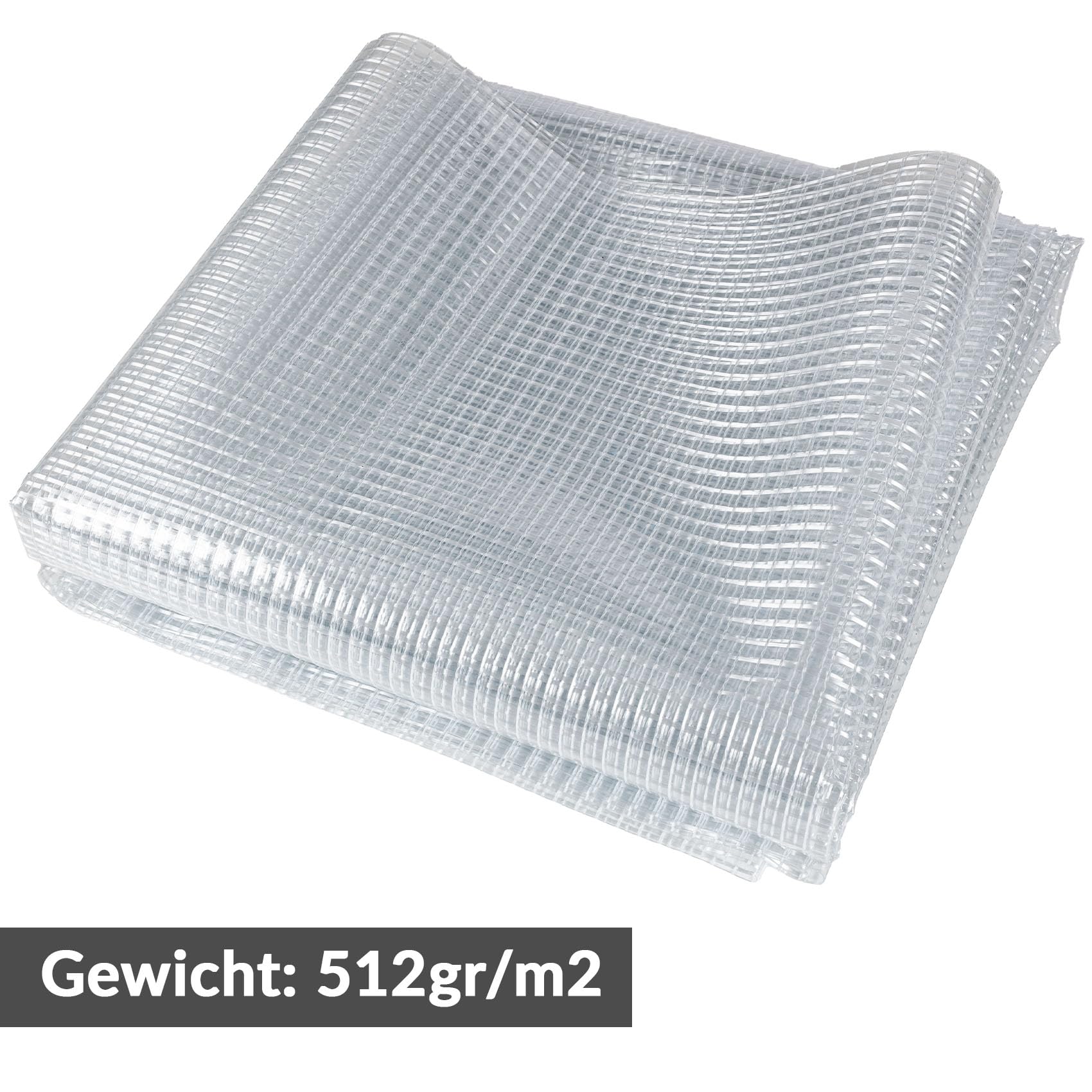 ANRO Gitterfolie 510 g/m² 3x2,5m – Abdeckplane wasserdicht & UV-beständig | Gewächshausfolie transparent, reißfest 1000D | Hochbeet, Gartenmöbel, Brennholz