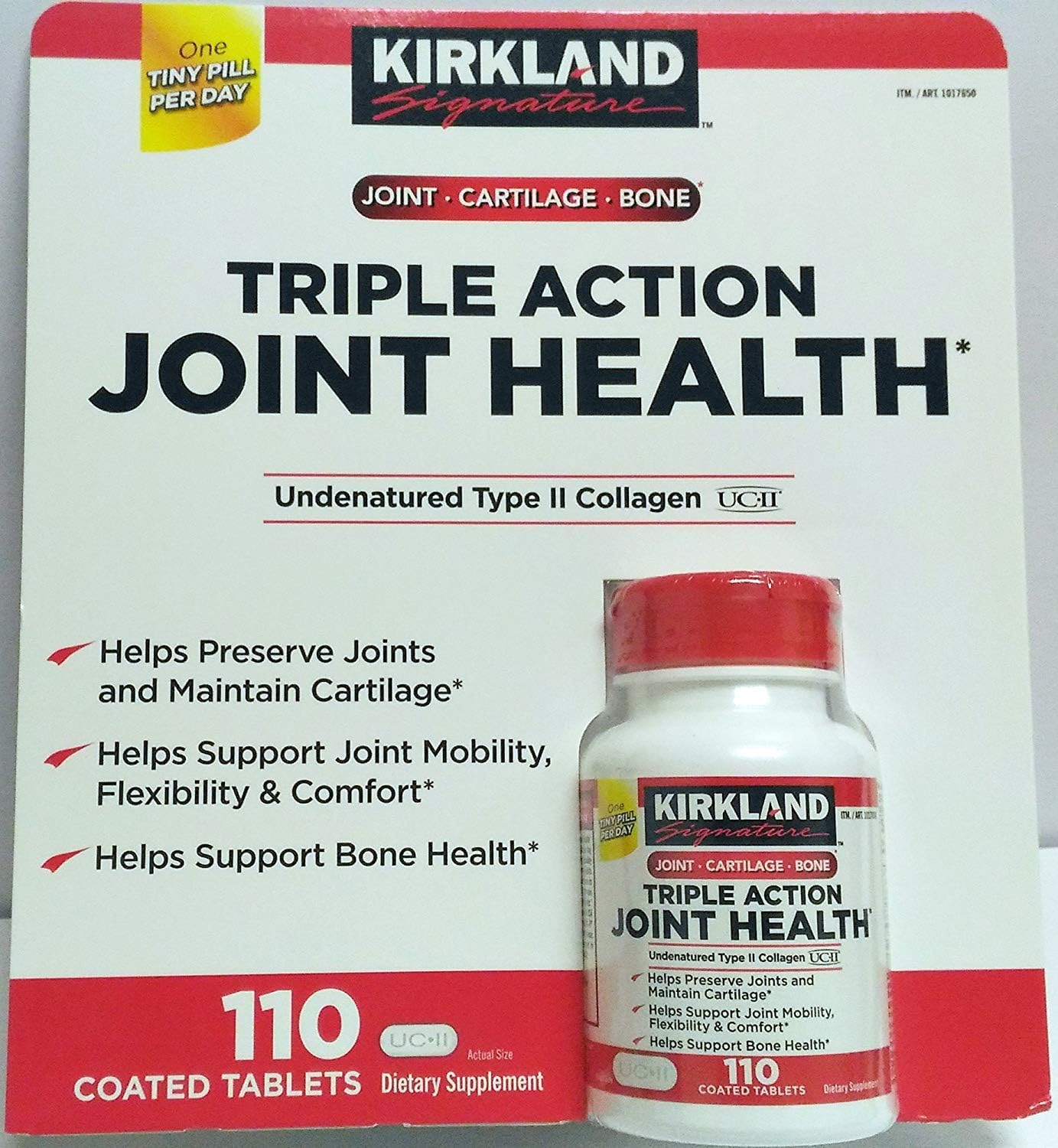 Signature Kirkland Triple Action Joint Health Type Ii Collagen, Boron And Ha - 110 Count