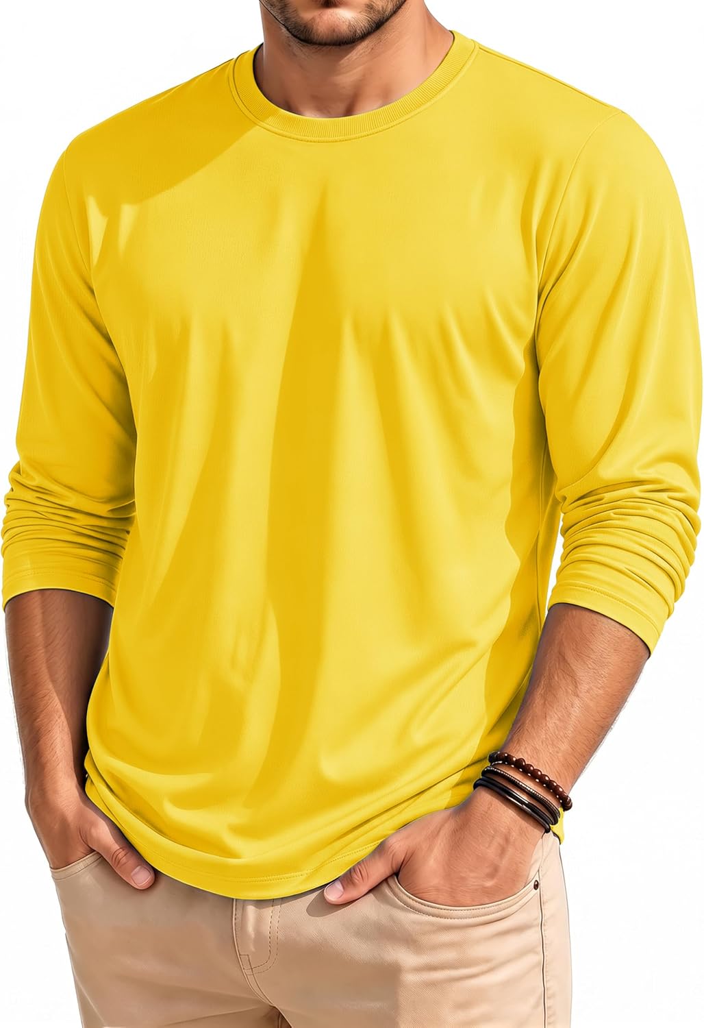 EKLENTSON Men's Long Sleeve Tshirt Lightweight Moisture Wicking Soft Shirt