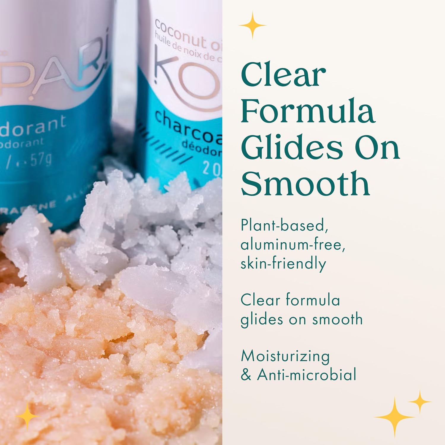 Kopari Aluminum Free Coconut Deodorant, Non Toxic & Clean Plant-Based, No Aluminum, Parabens or Baking Soda, Long Lasting Protection, Beach 2 oz - Image 3