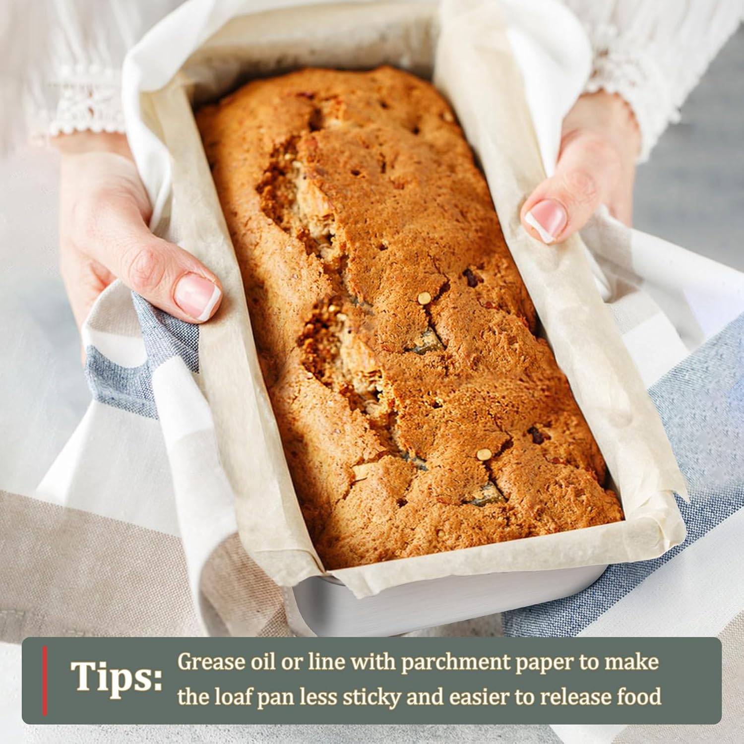 TeamFar Loaf Pan, 12 x 5 Inch Stainless Steel Loaf Pans for Baking Bread, 4 Pack Large Bread Loaf Baking Pan for Homemade Bread, Meatloaf, Cake, Brownies, Non-Toxic, Heavy-duty, Oven & Dishwasher Safe - Image 6