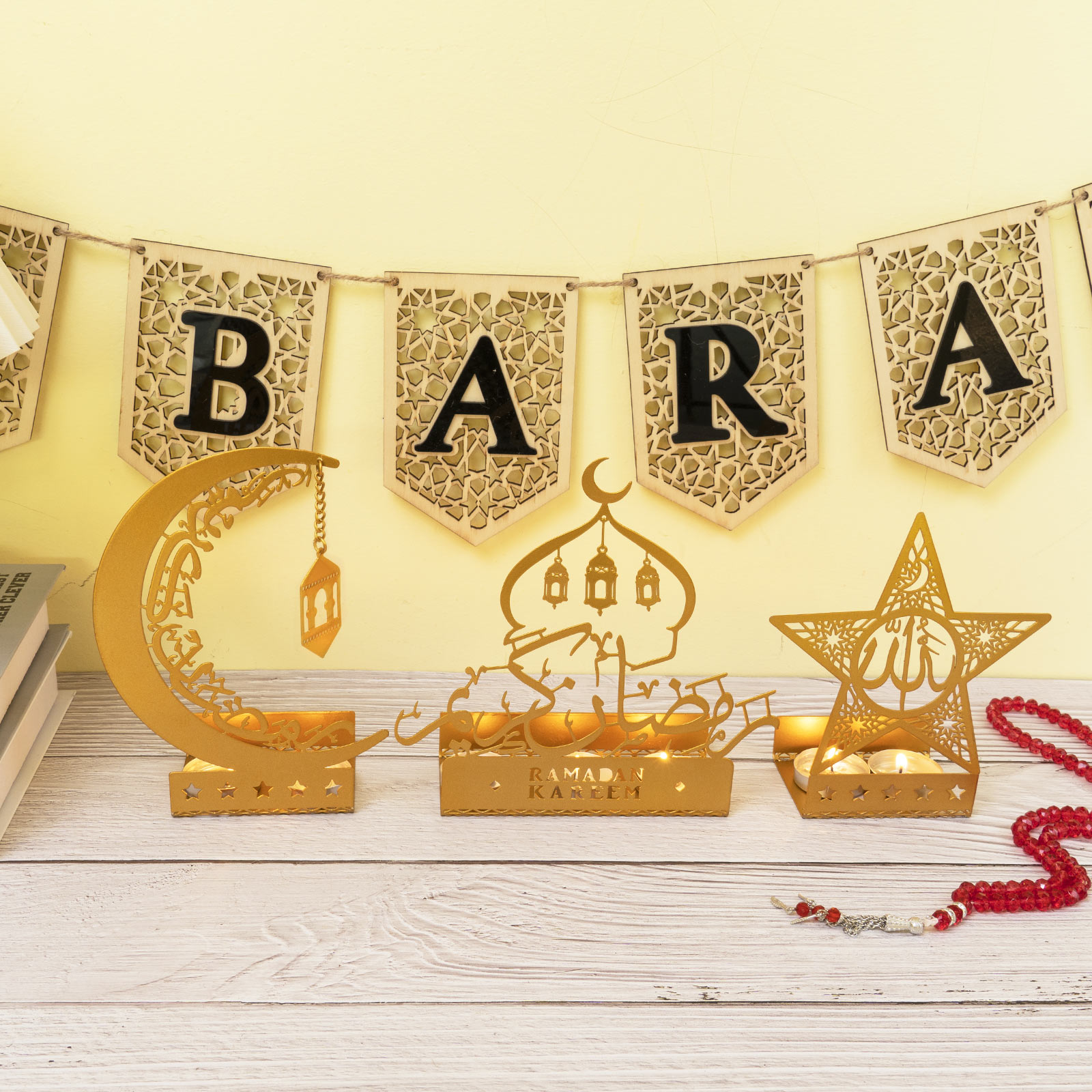 14 Pièces Décorations De L'Aïd Moubarak Pour Le Ramadan,Étoile Lune