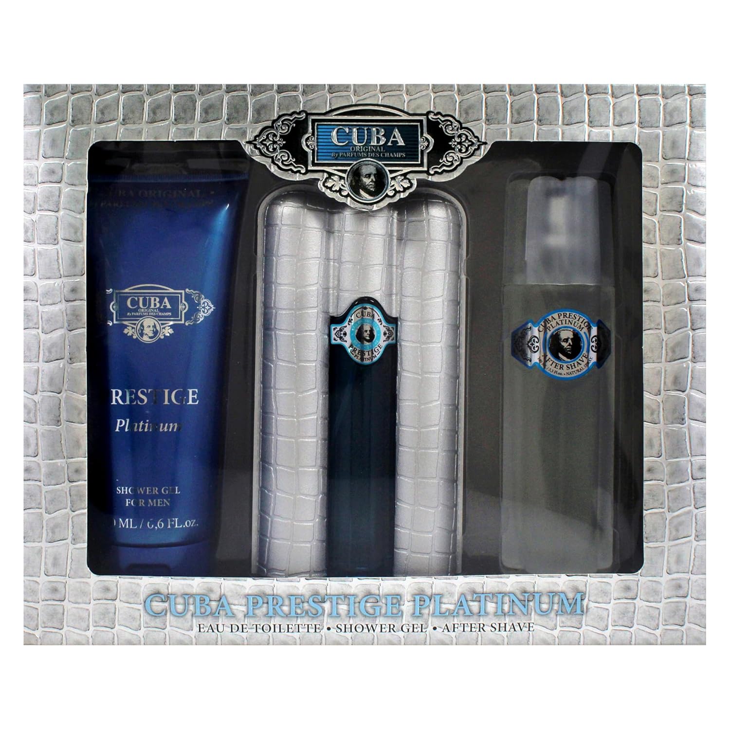 Cuba Prestige Platinum by Cuba for Men - 3 Pc Gift Set 3oz EDT Spray, 6.7oz Shower Gel, 3.3oz After Shave - Image 5