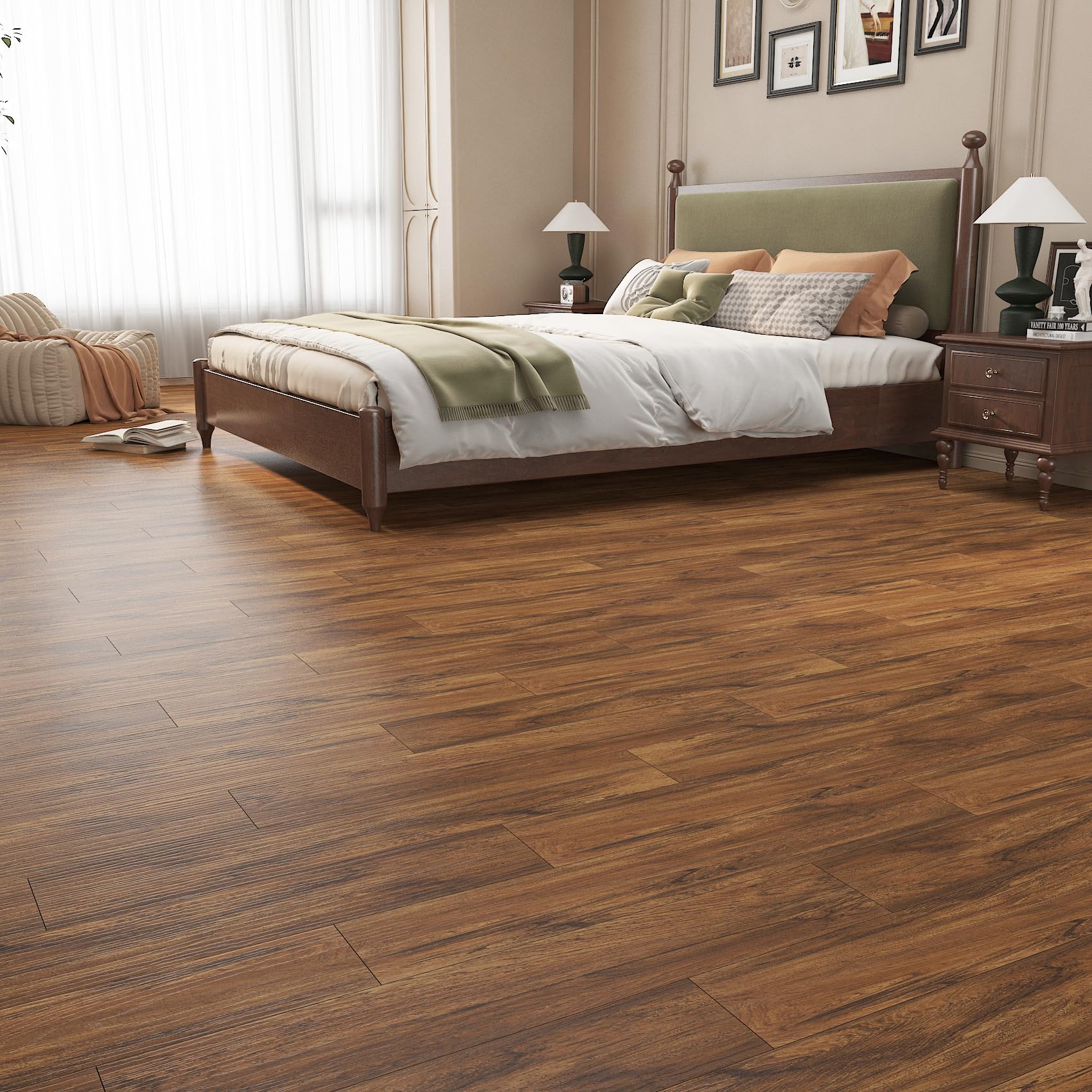 18 Piastrelle Adesive PVC Effetto Legno - Pavimento Fai Da Te Impermeabile Per Cucina E Bagno - Foto 3