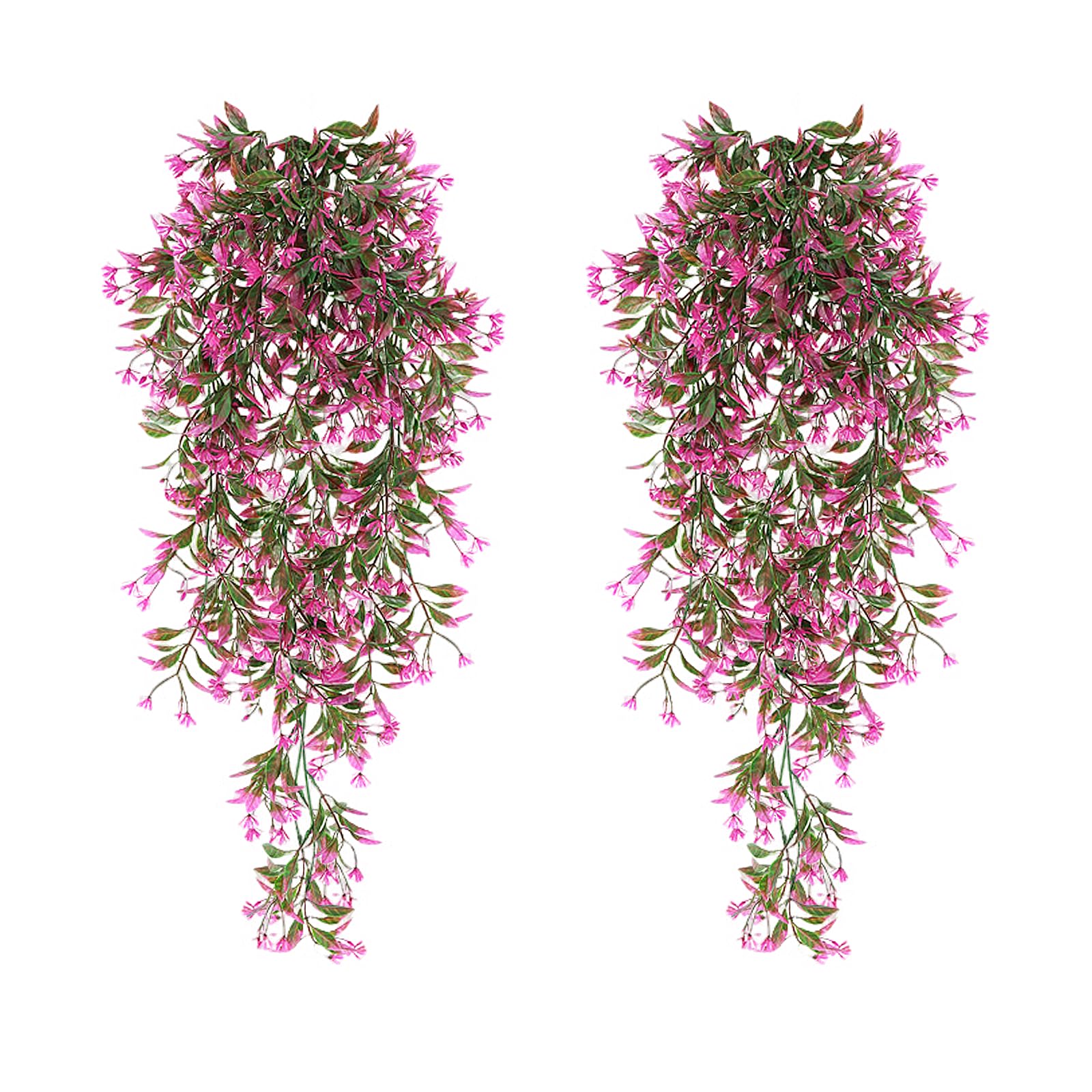 2Pcs Artificial Hanging Plants Artificial Plants Indoor Hanging Fake Plants Trailing Artificial Plants Fake Ivy Leaves Decoration for Indoor Outdoors Fake Hanging Plants for Kitchen Garden Living Room