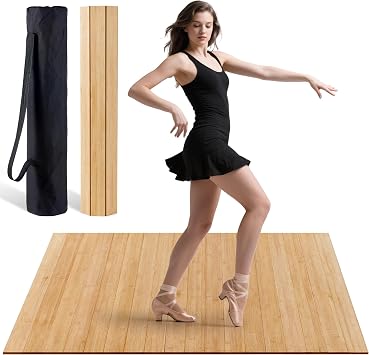 Tap Dance Floor for Any Surface - Bamboo Portable Dance Floor with Storage Bag, 47.8"x38.5" Large Floor Mat - Ideal for Home, Studio & Outdoor Tap Practice