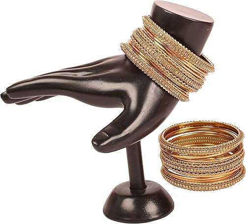 Vista 3 de Touchstone Pulsera india de Bollywood Kundan con aspecto de Kundan grabado a mano, malla de metal pelado, alambres trenzados, diamantes