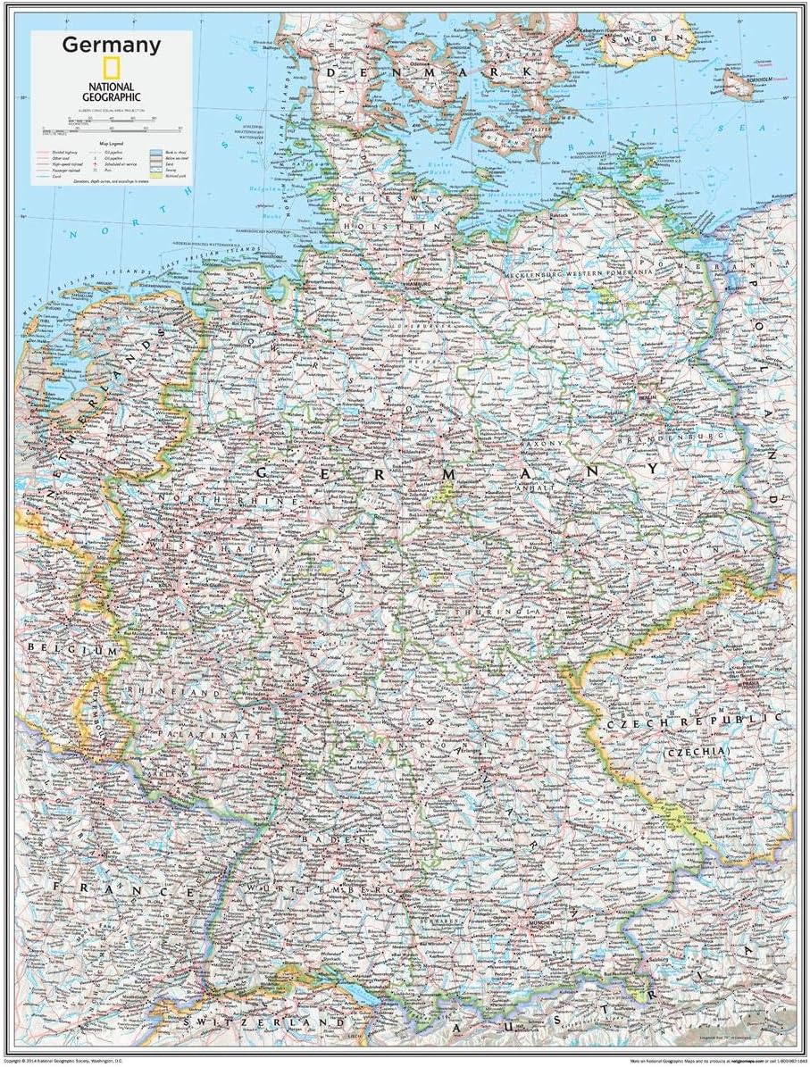 National Geographic: Germany Wall Map - 22 x 28 inches - Art Quality Print