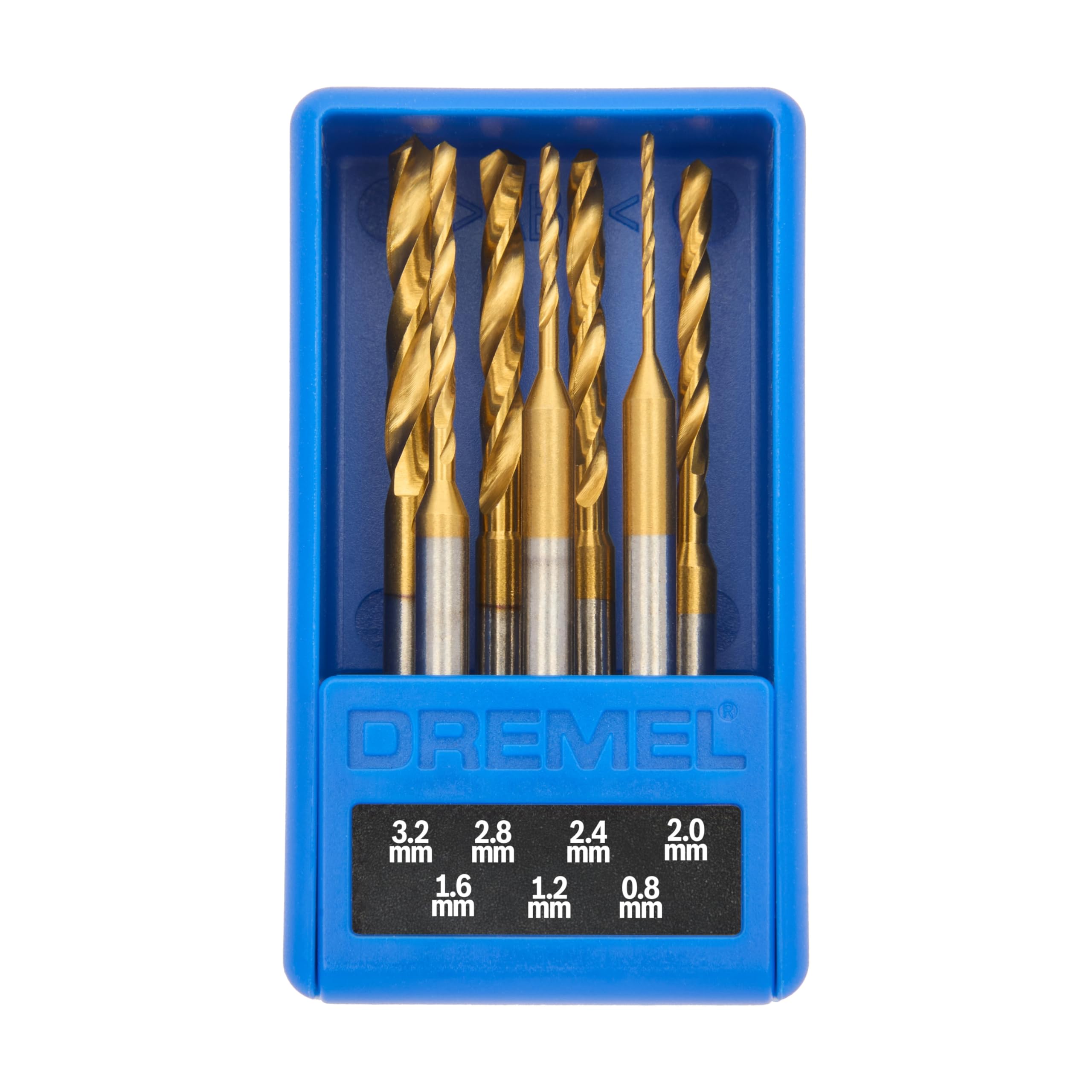Dremel Multi 7-Piece Titanium-Coated Drill Bit Set (0.8-3.2Mm) With Case For Wood, Plastic, Soft Metals And Drywall (628Dm)