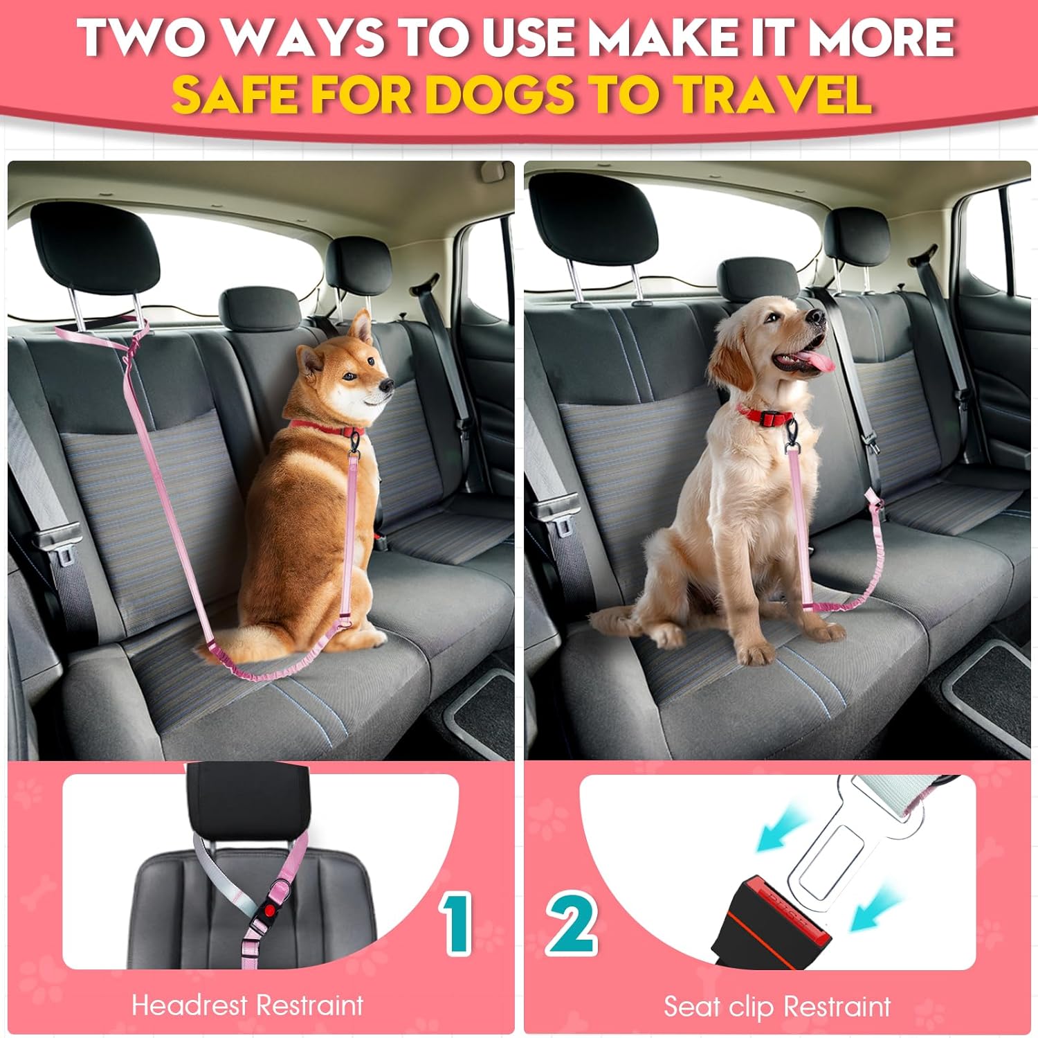 Keep Your Pup Safe: Review of the Adjustable 2-Piece Dog Car Seat Belt Harness