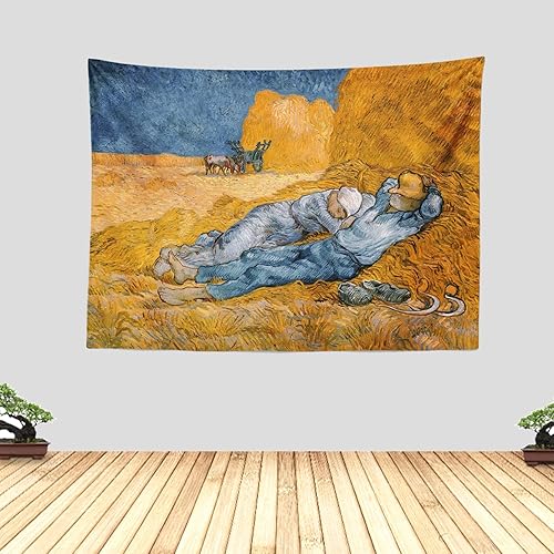 Miniatura 31 de Chitteri Vincent van gogh - Tapiz colgante de flores de almendra, 60 x 45 pulgadas, arte de pared de poliéster para decoración del hogar