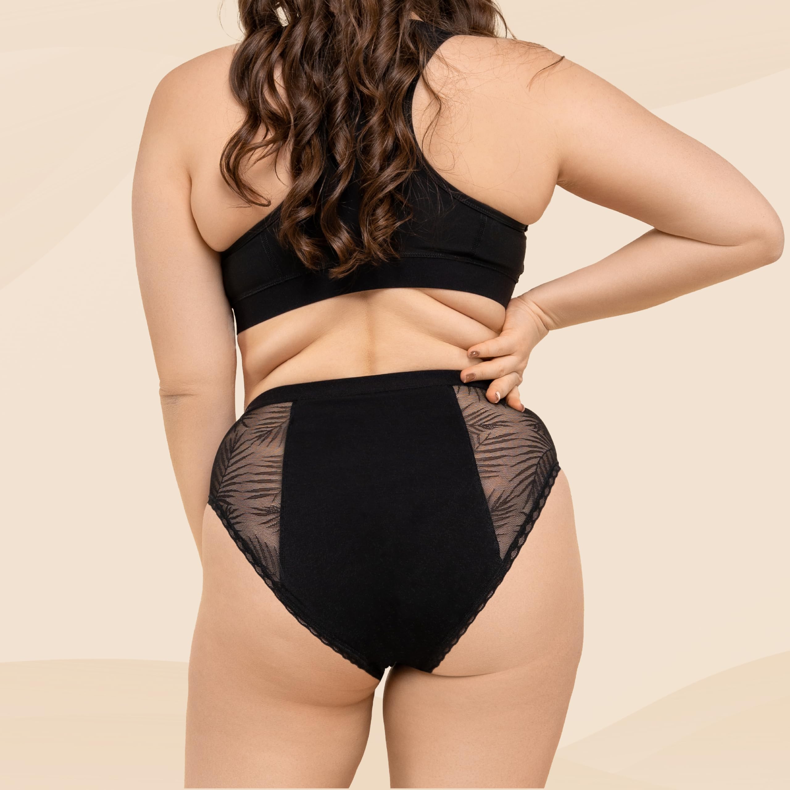 ZENAPHYR Mutande Assorbenti Donna Alta (Set da 3) - Mutande Donna Mestruale con Cotone Bio Ecologico - Slip Donna Lavabile Assorbenti Anti-Perdite per Ciclo Mestruale