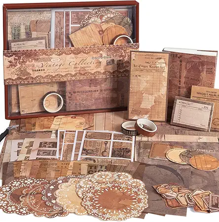 ALKALO Vintage Scrapbooking Kit(202pcs), Garden Slow Time Series...