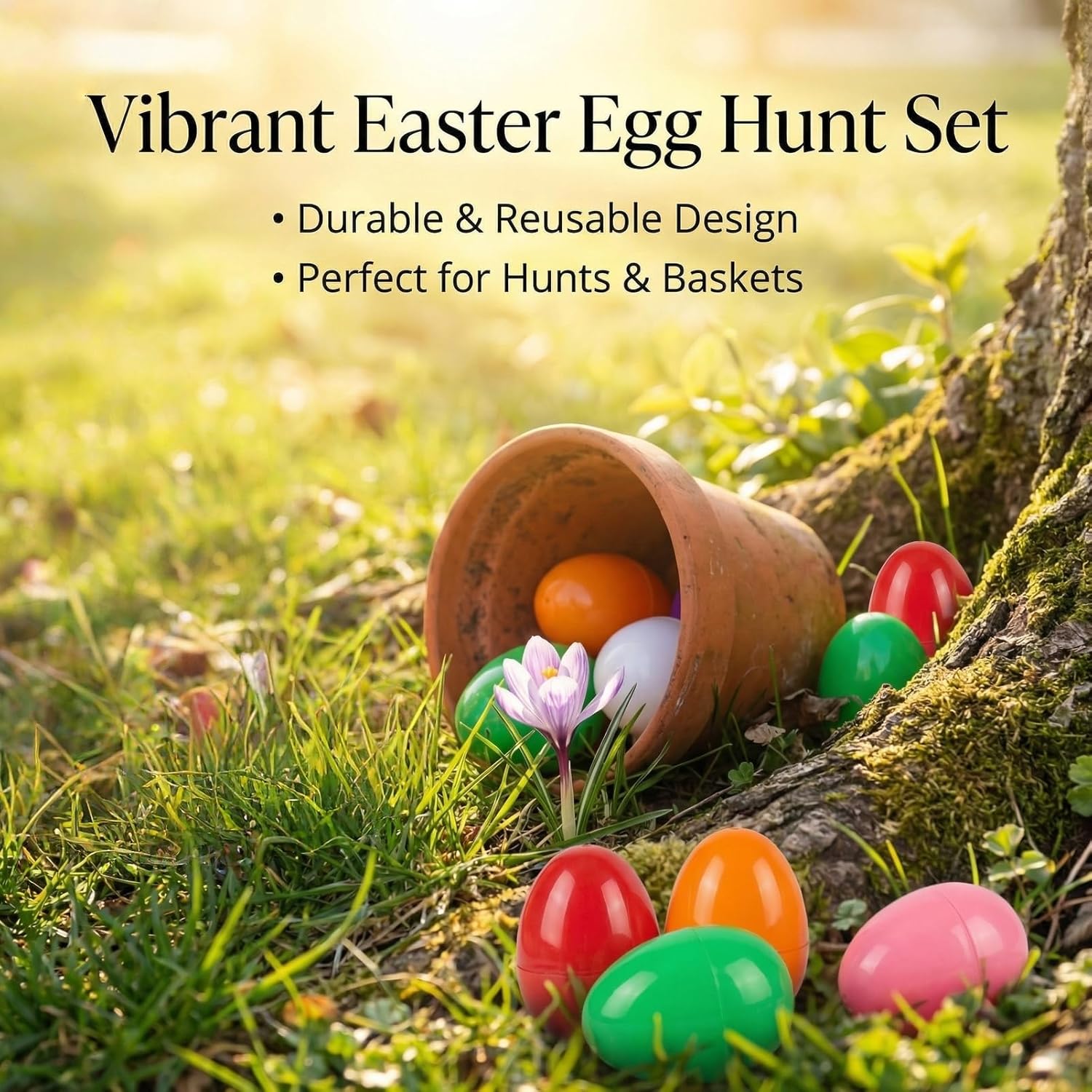 36 Pack Large Plastic Easter Eggs, 3.15" Fillable Empty Eggs for Spring Hunt Games, Basket Stuffers, Party Favors (6 Bright Colors)