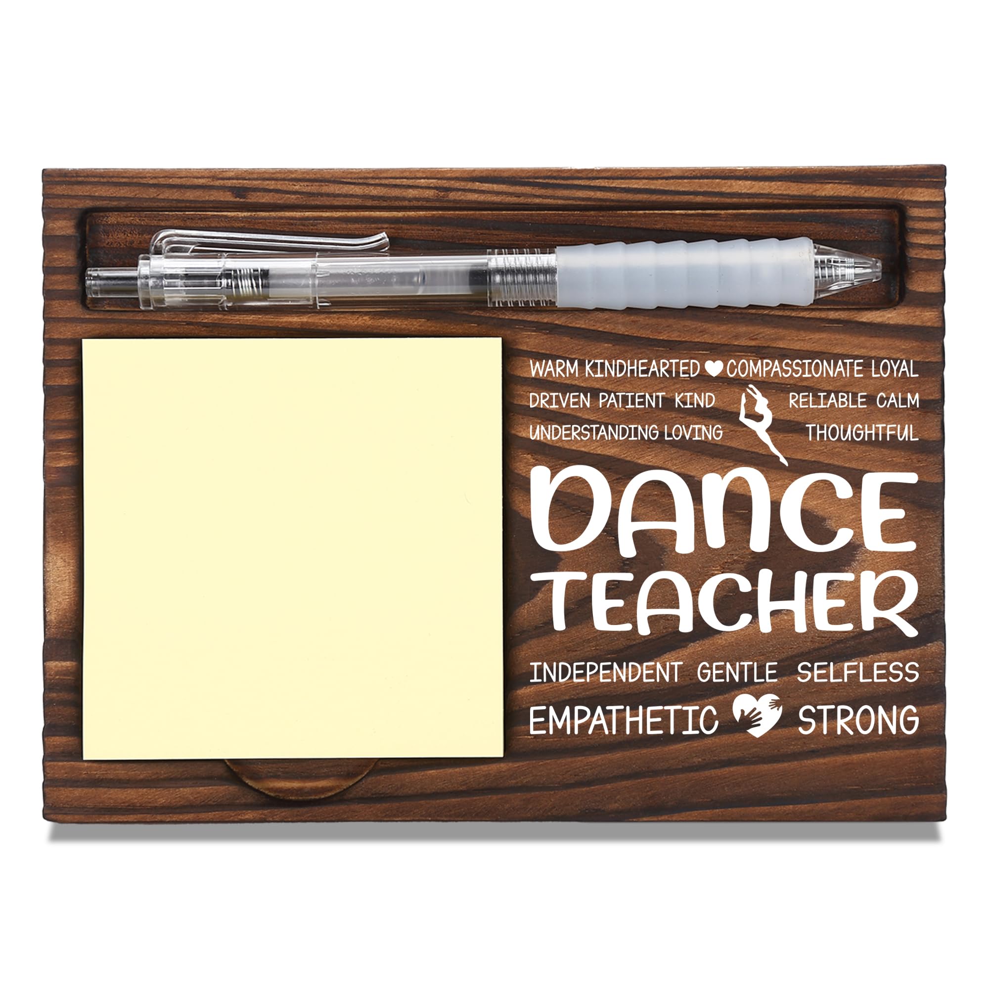 Dance Teacher Appreciation Gifts, Inspirational Office Decor for Dancing Teacher, Thank You Gifts for Dance Instructor, Sticky Note Holder Wooden
