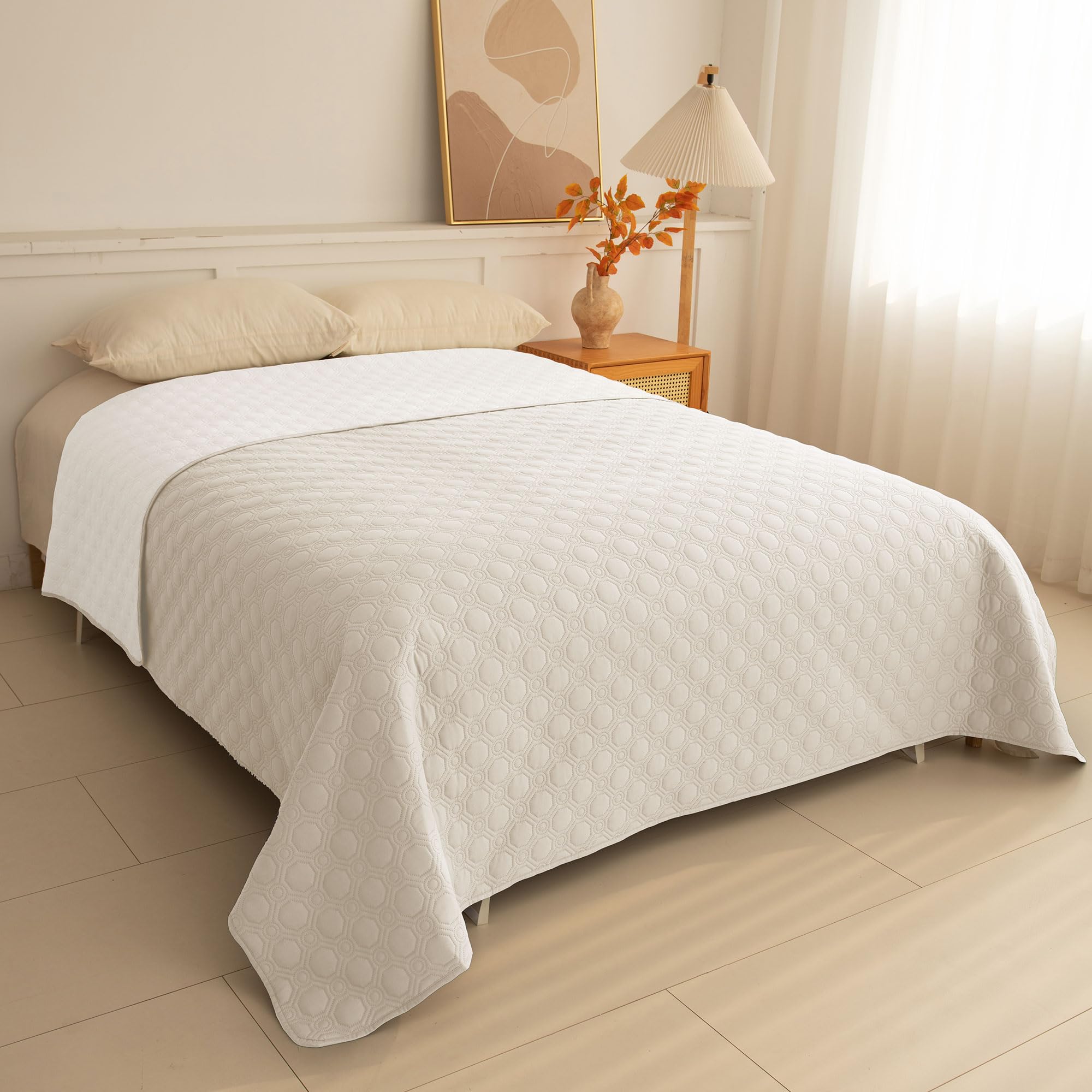 TIANSHU Protège Matelas Imperméable, Housse de Lit Antidérapante et Anti-Taches, Couverture Imperméable Polyvalente pour Lit, Canapé et Animaux Housse de Matelas Imperméable (137x208cm, Beige)