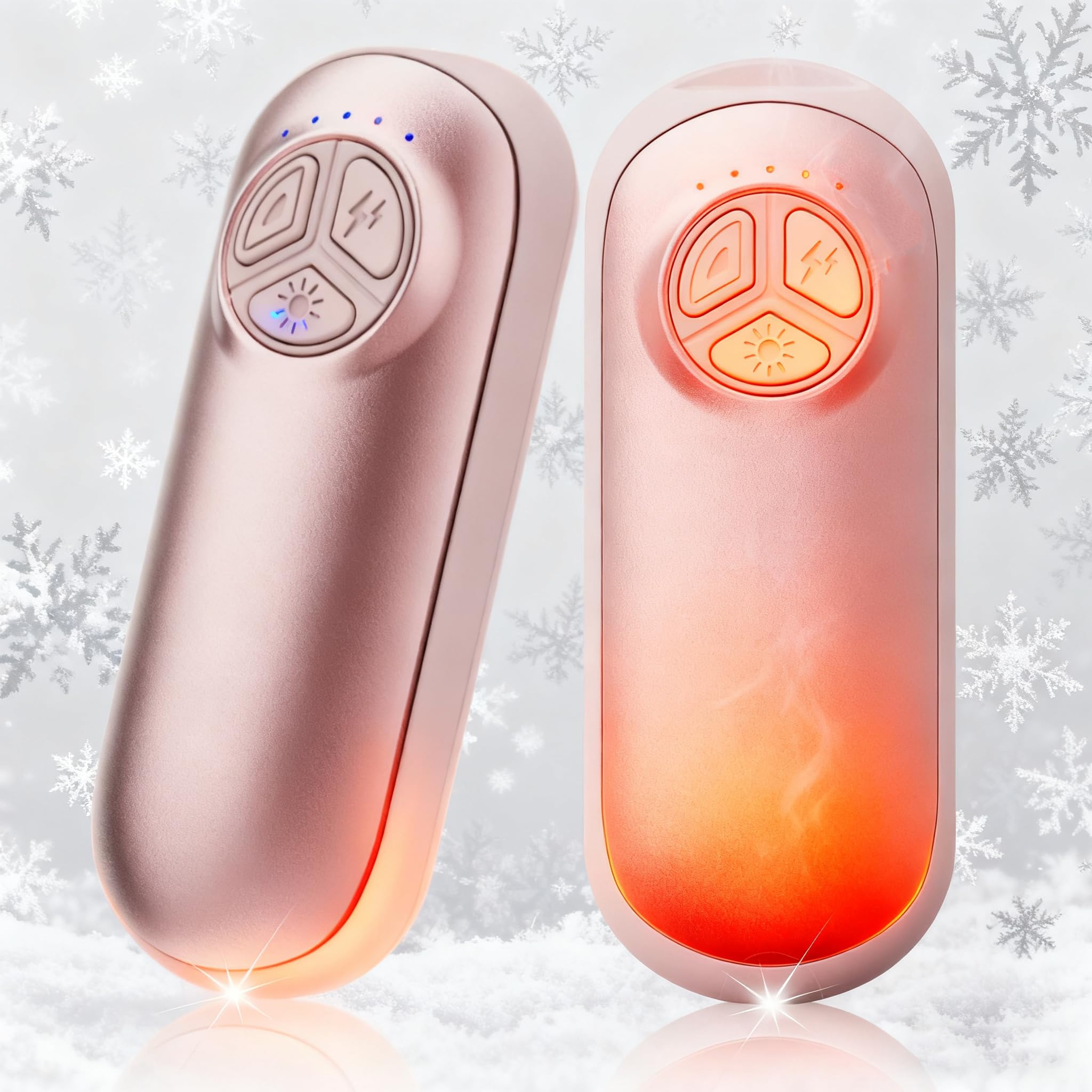 Scaldamani ricaricabili, 2 confezioni da 3000 mAh, scaldamani ricaricabili, 3S, 5 livelli di calore fino a 55 °C, 12 ore, conservazione del calore, ultra leggero e sottile, per caccia, golf, campeggio