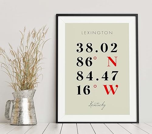 Miniatura 6 de Mapa de Lexington, Kentucky, Coordenadas Multilíneas de Colores (24x36)