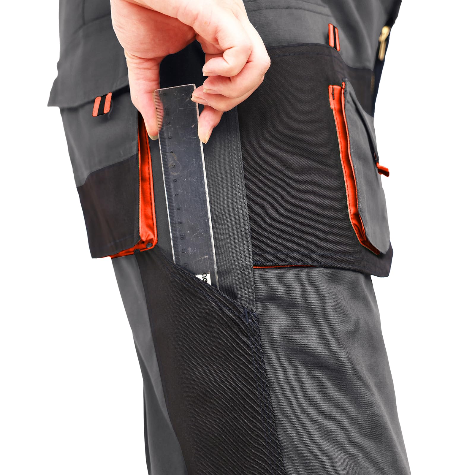 WORK IDEA Pantalon de Travail pour Homme avec Poches à Genoux Oxford en Toile résistante