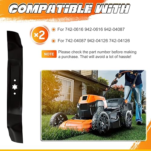 Miniatura 2 de ILONPA Juego de cuchillas de mantillo para MTD 742-0616 942-0616 942-04087 942-04126 Toro 112-0315 Cub Cadet RZT-42 RZT42