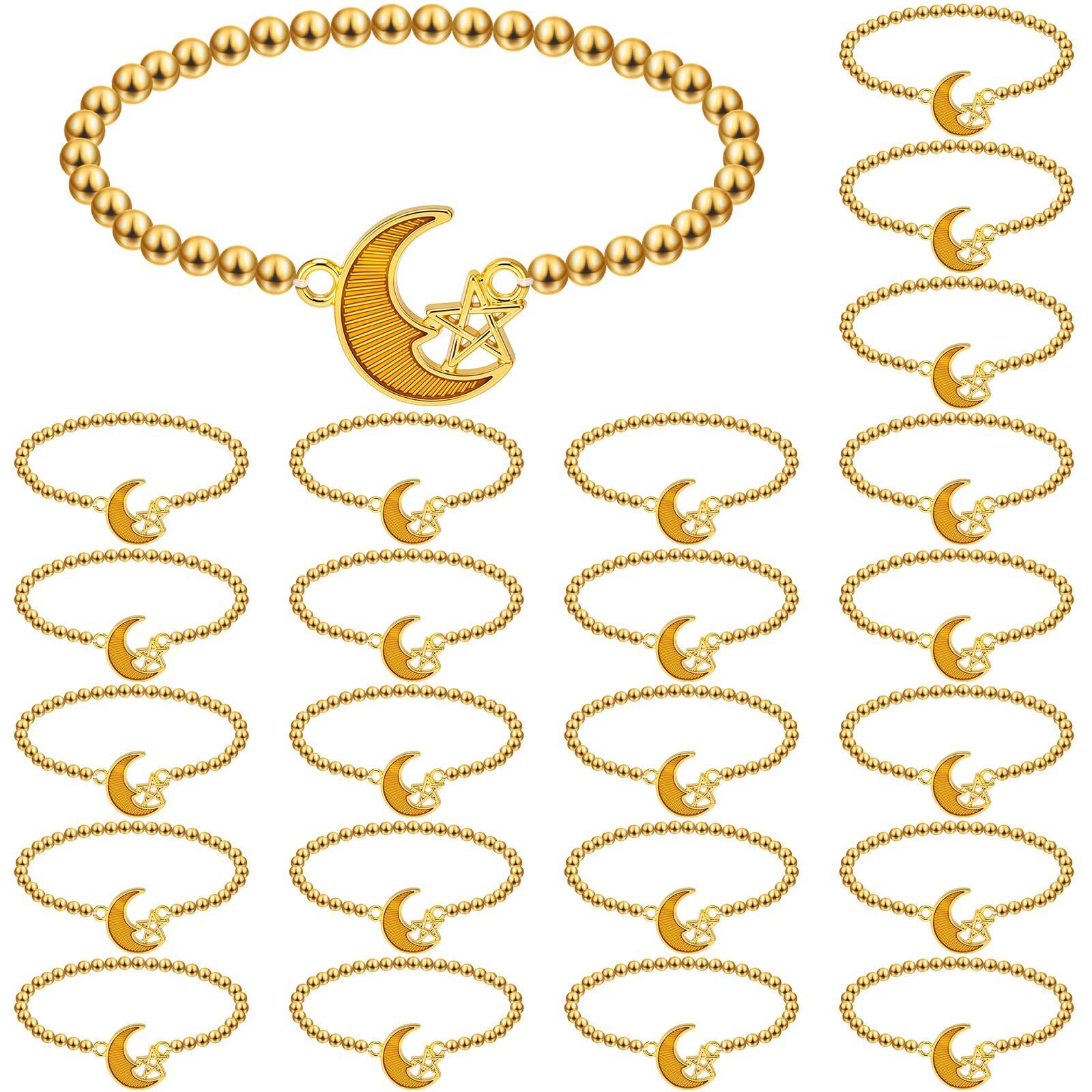 Huquary Eid Mubarak Adjustable Bracelet Gift Bulk Muslim Islamic Ramadan Eid al Fitr Bracelet Islam Tasbih Allah Party Favors