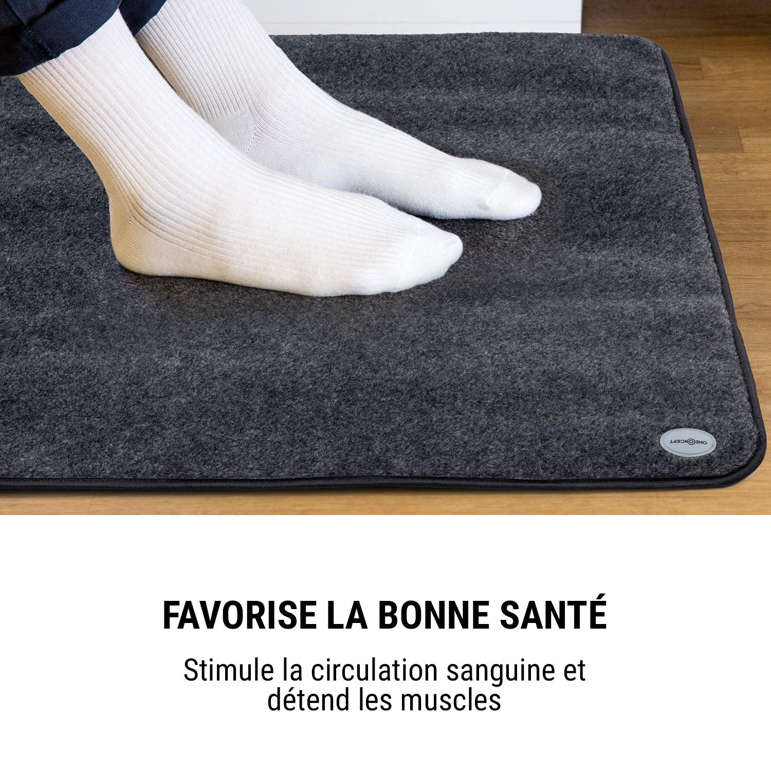 Oneconcept Magic Carpet DLX Tapis Chauffant : 60 x 70 cm, Puissance: 100 W, 4 Niveaux de température, Fonction minuterie, écran LCD, antidérapant, Anthracite