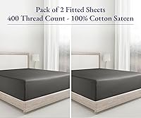 Vista 121 de California Design Den - Sábana ajustada de algodón, suave, 400 hilos, 100 % algodón, elástico que no se zafa, bolsillos profundos, refrescante