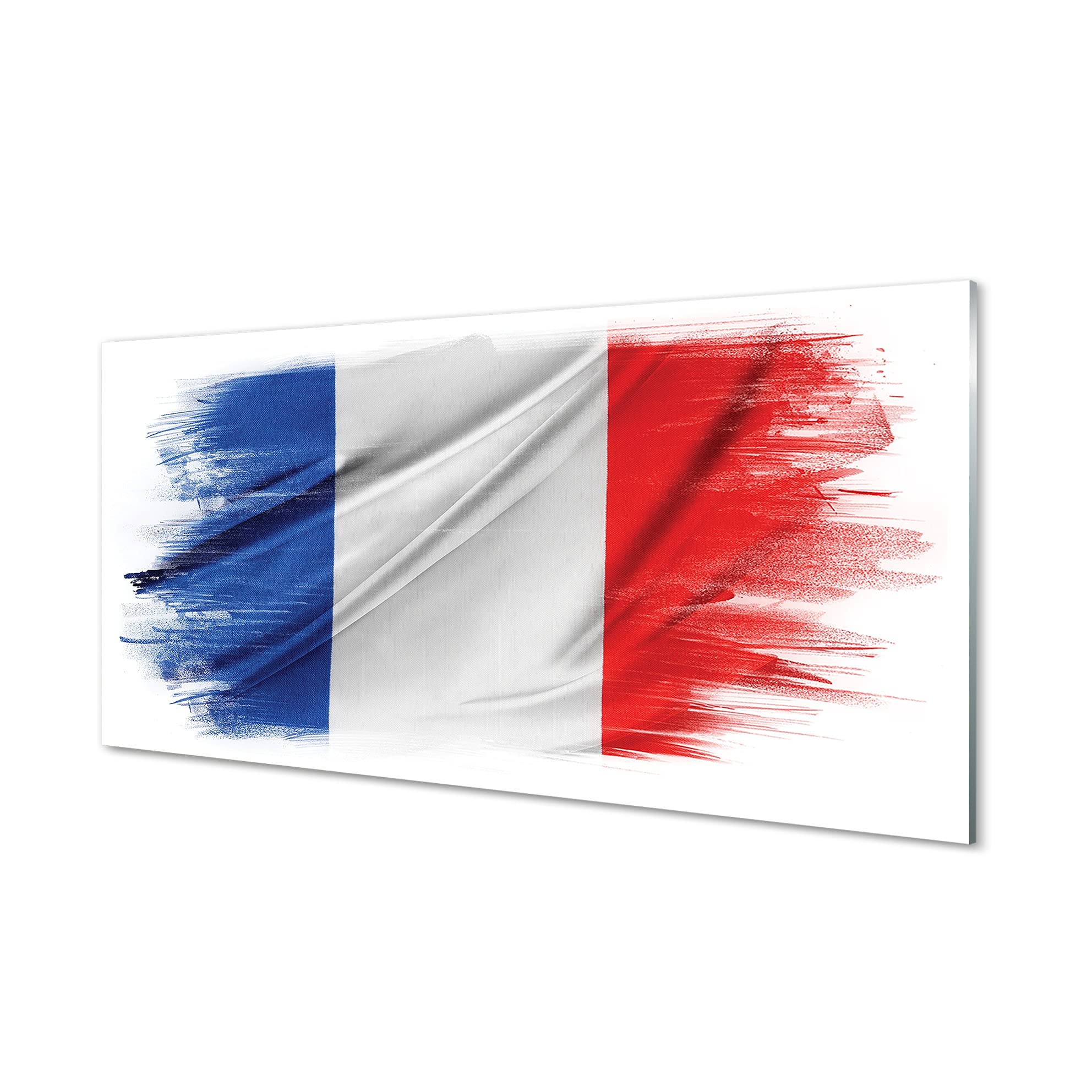 Impression sur verre 120x60cm du drapeau de la France Tulup