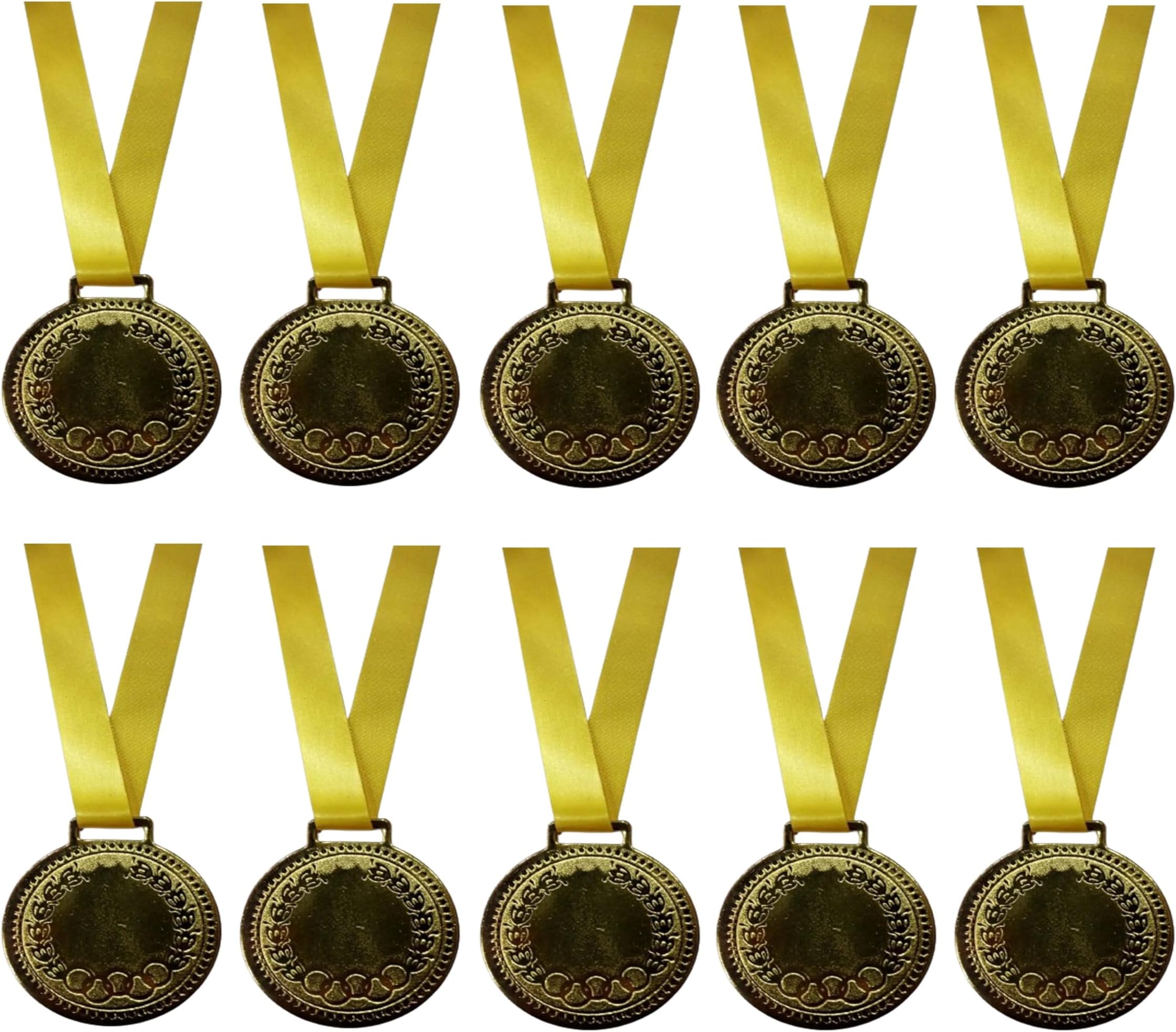 Eknoor Sports Medal for School Winner, Sports Champion (Set of 10) (Golden)