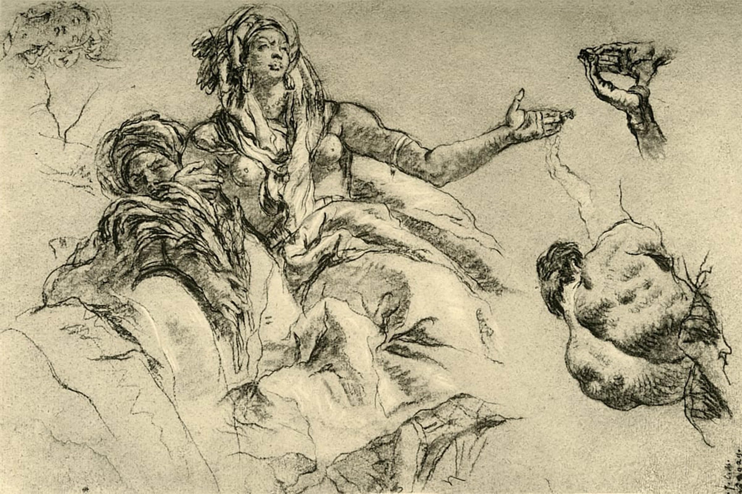 ARTXLXXBN Famous Prints Artwork Pictures Poster Painting Art Africa by Battista Tiepolo Artwork Landscape Pictures for Home Decor 60x90cm