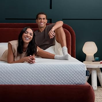 Leesa Sapira Hybrid 11" Mattress, King Size, Premium Cooling Foam and Individually Wrapped Spring/CertiPUR-US Certified Foam / 120-Night Trial, White and Gray